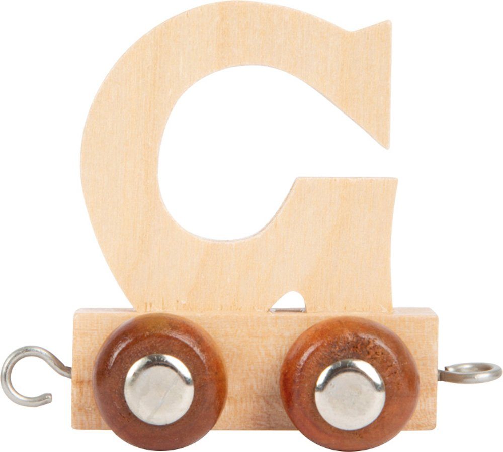 Small Foot Spielzeug-Zug Buchstabenzug Namenszug G natur Dekozug natur, (Set, 1-tlg., 1), Einzigartiges Design, Made in Germany
