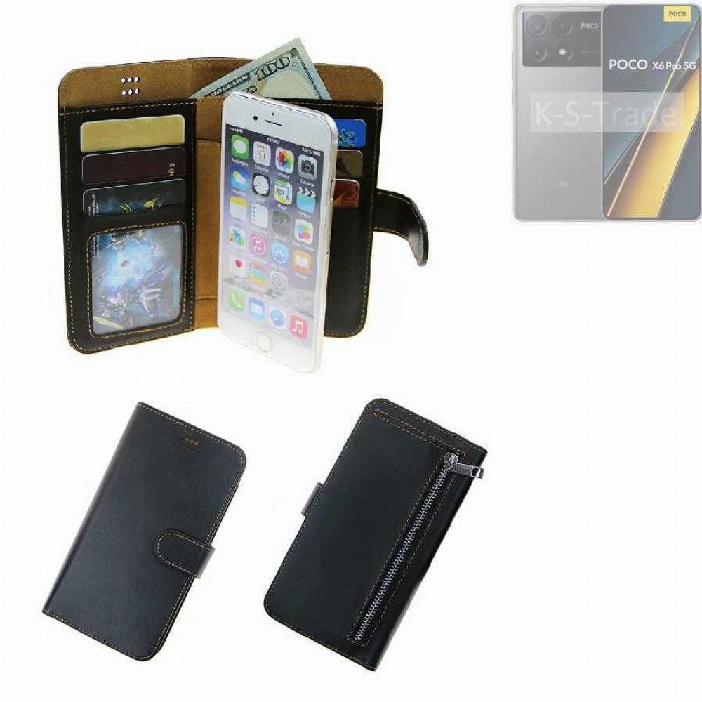 K-S-Trade Handyhülle für Xiaomi POCO X6 Pro 5G, Schutz Hülle Klapphülle Case Phone cover Slim Handytasche Handy