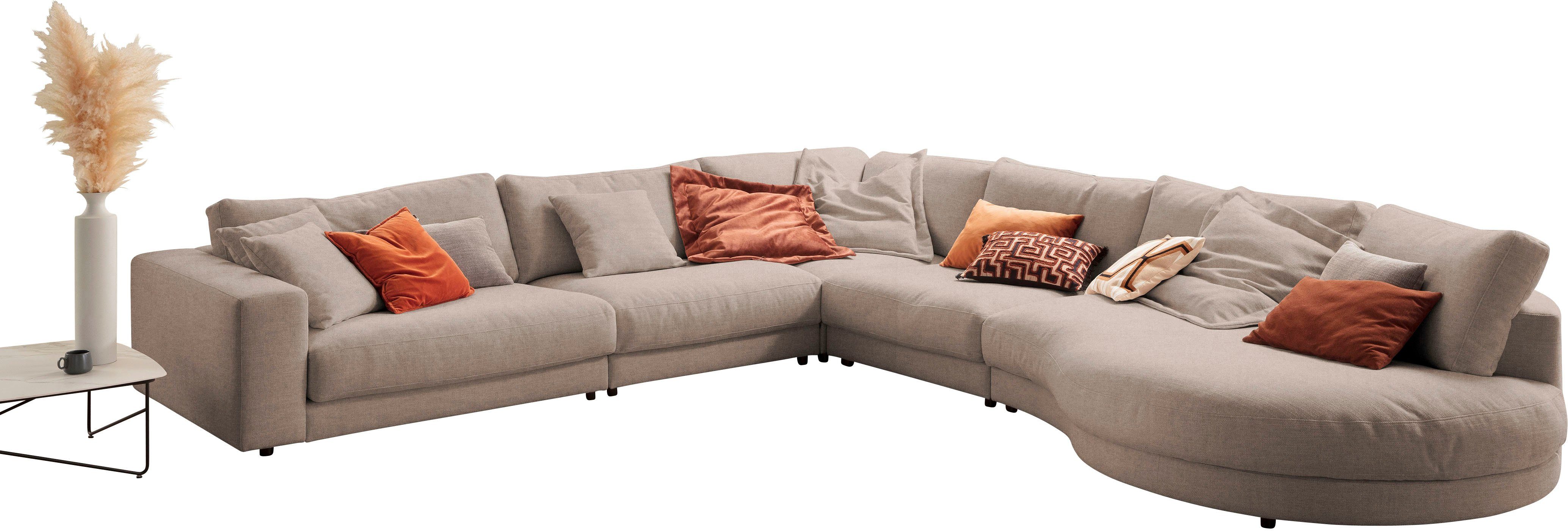 3C Candy Ecksofa Enisa II, bequem und komfortabel, Mega Familiensofa, L-Form, incl. 3 Flatterkissen, wahlweise mit Flecken-Schutz-Bezug Easy care
