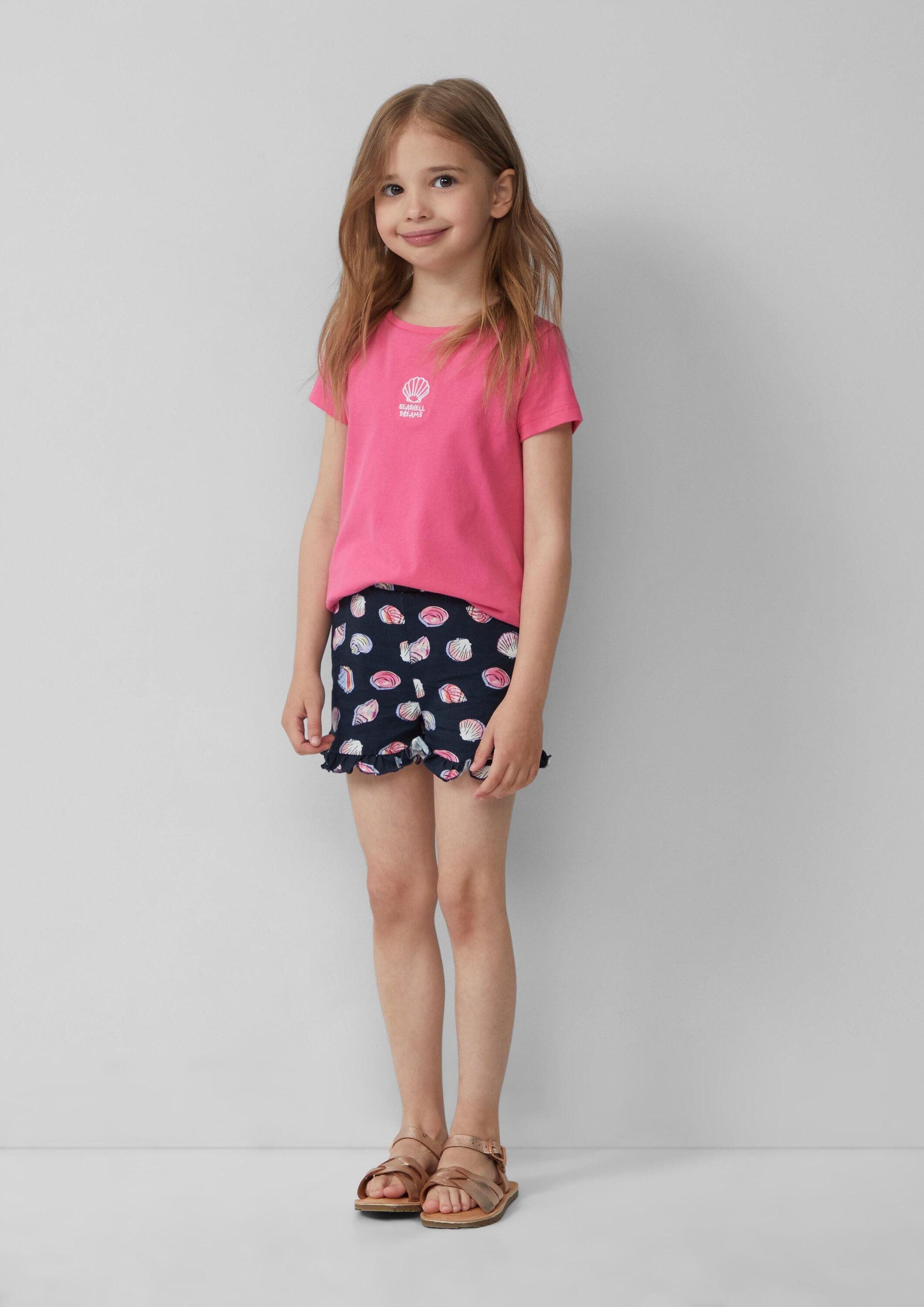 s.Oliver Shorts Leggins Jersey-Shorts mit Rüschen und Elastikbund