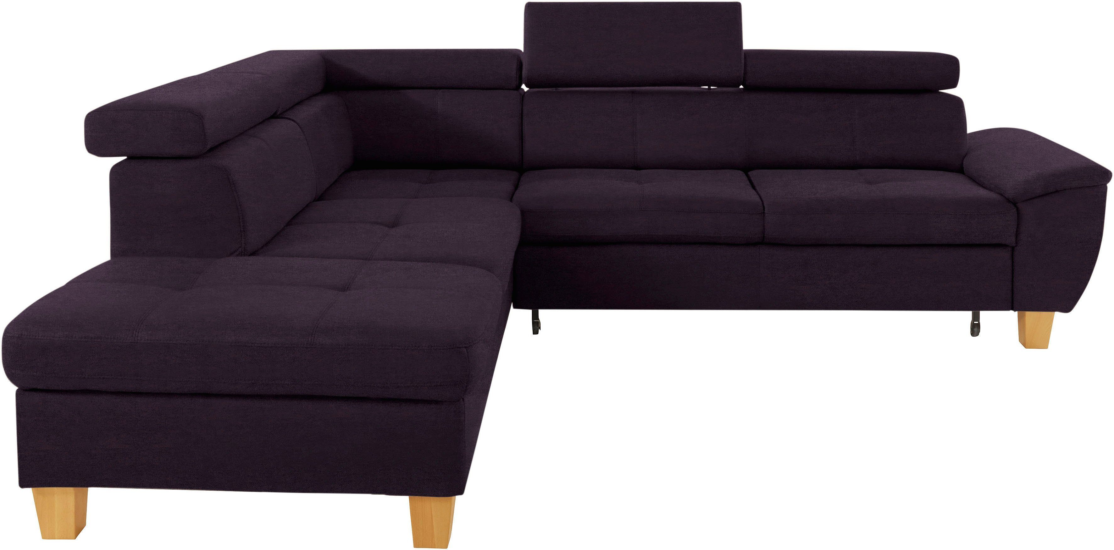 sofa Bettfunktion exxpo inklusive Bettkasten - und Kopfteilverstellung, wahlweise Enya, Ecksofa fashion