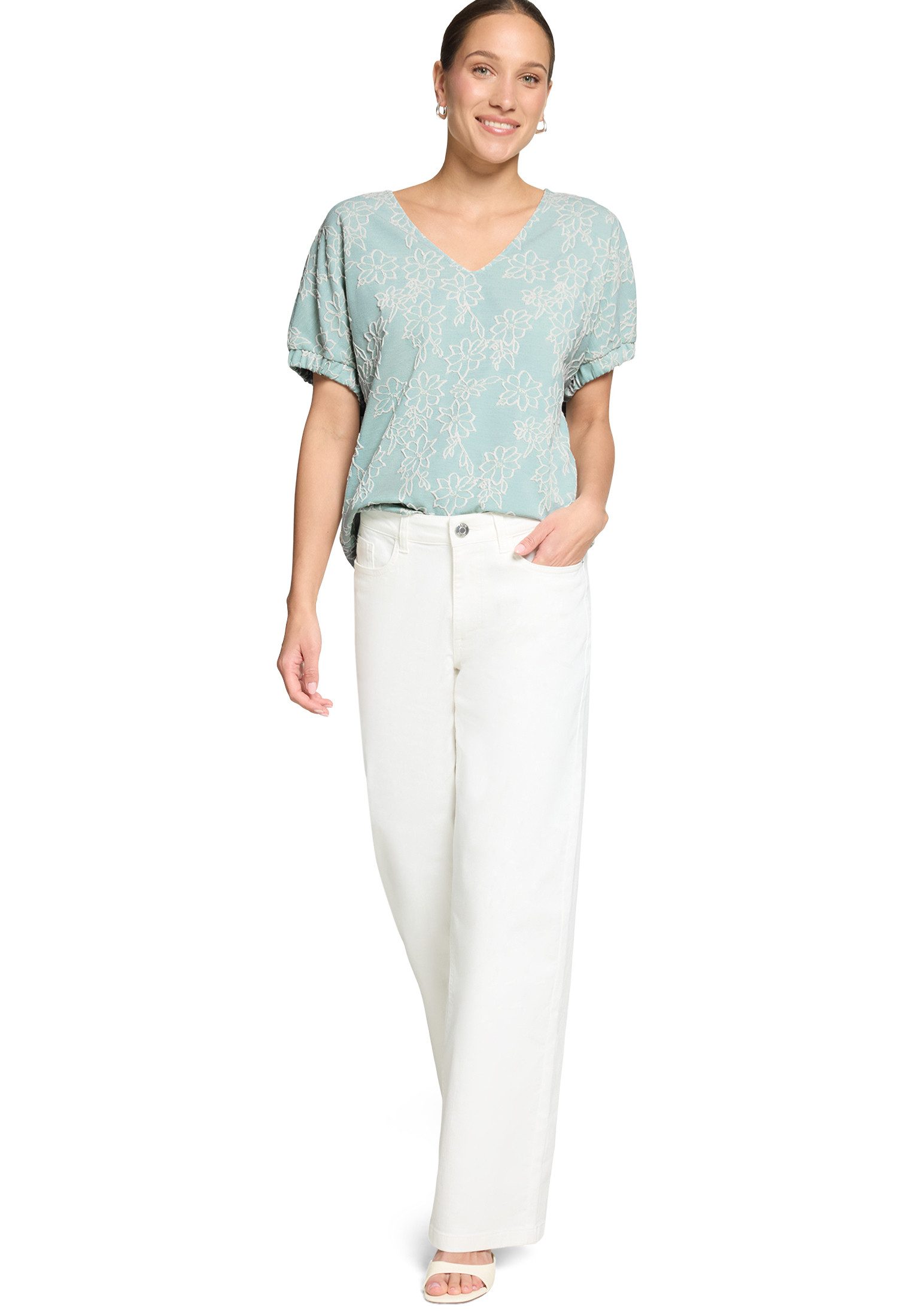 Zero Kurzarmshirt Damen kurzarm (1-tlg) Struktur