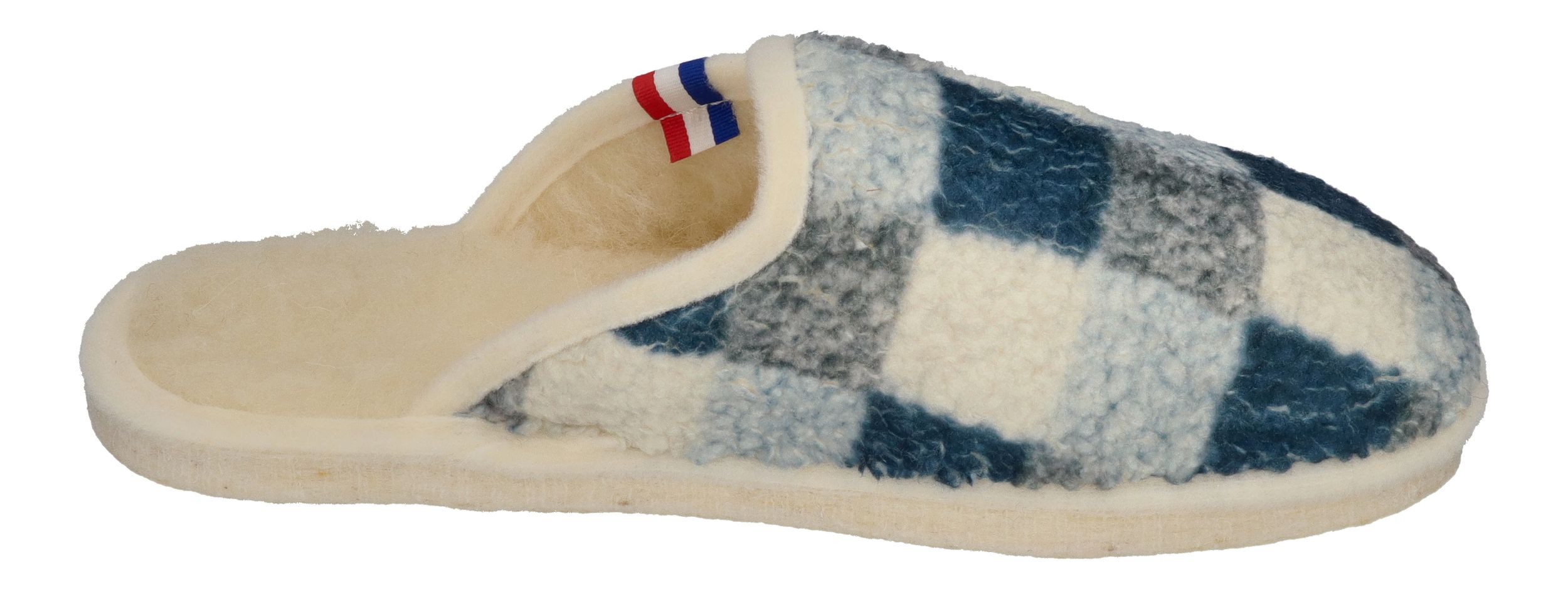 espadrij l´originale CHAUSSON WOOLCHECK Hausschuh Marine Check Big – Bild 4 von 5