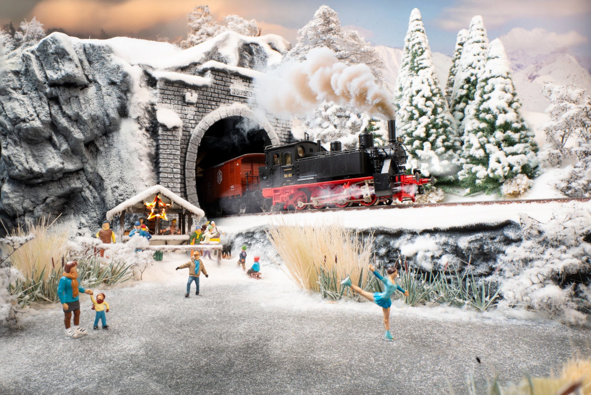 NOCH Adventskalender Handkolorierter Figuren-Adventskalender mit 24 H0