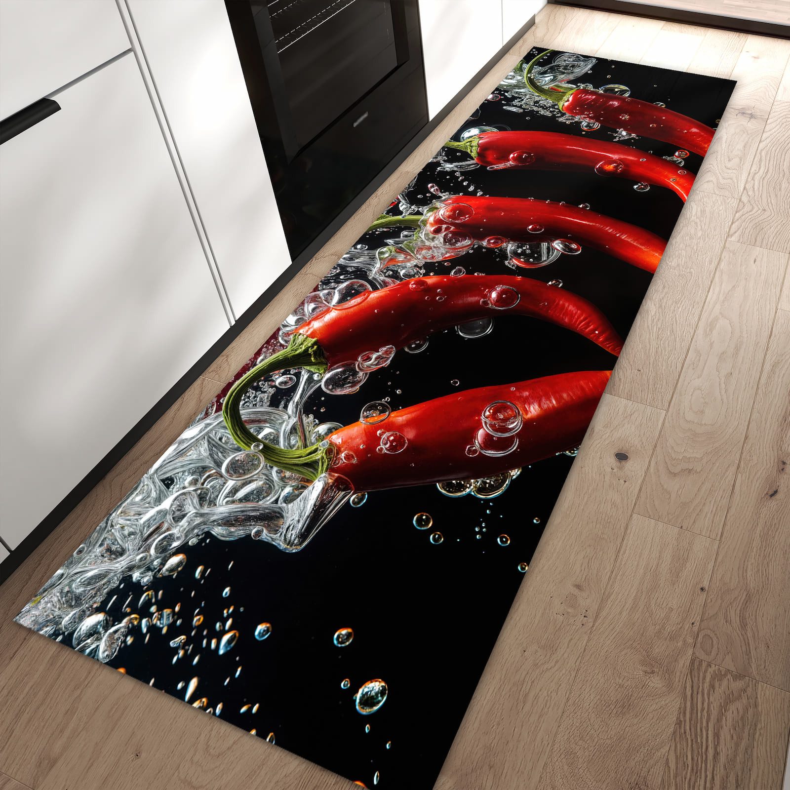 Primedeco Teppich Küchenteppich Chili unter Wasser PVC rutschfest abwaschba günstig online kaufen