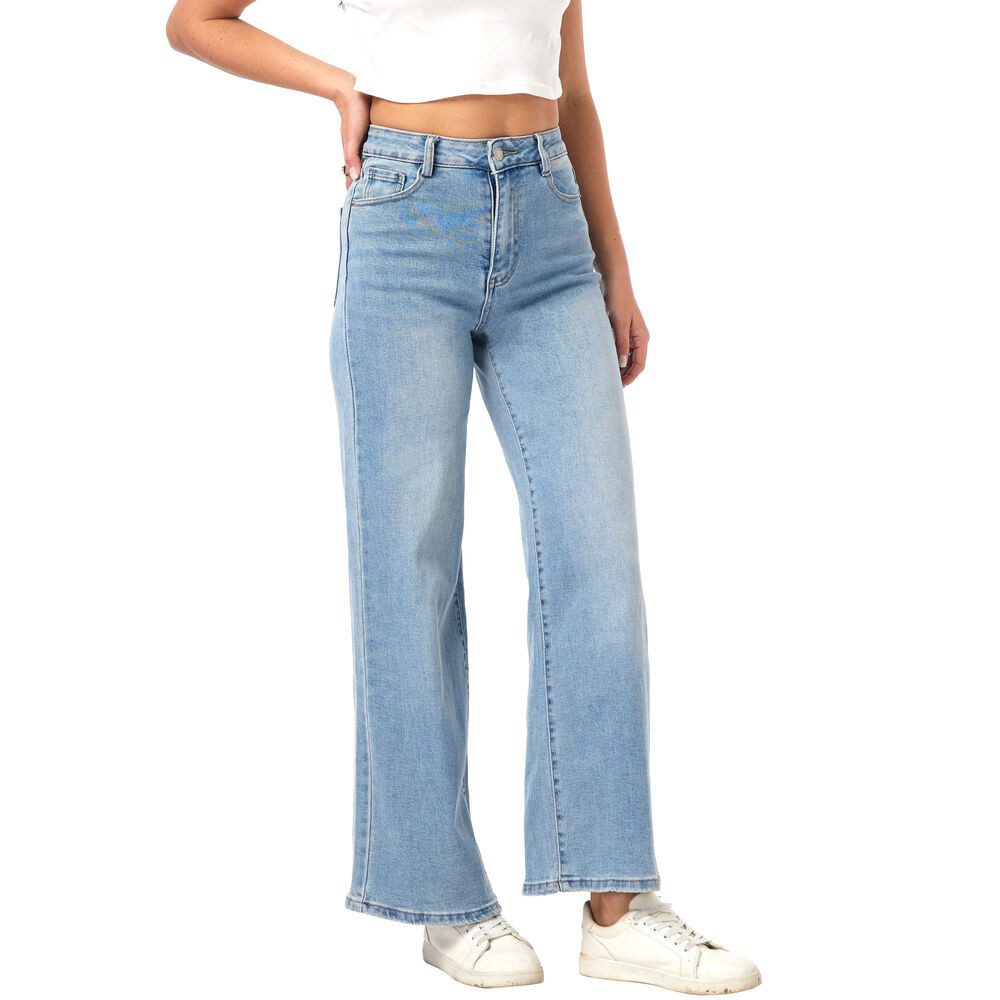 Ital-Design Weite Jeans Modische Damen High-Waist Jeans mit weitem Bein (90 günstig online kaufen