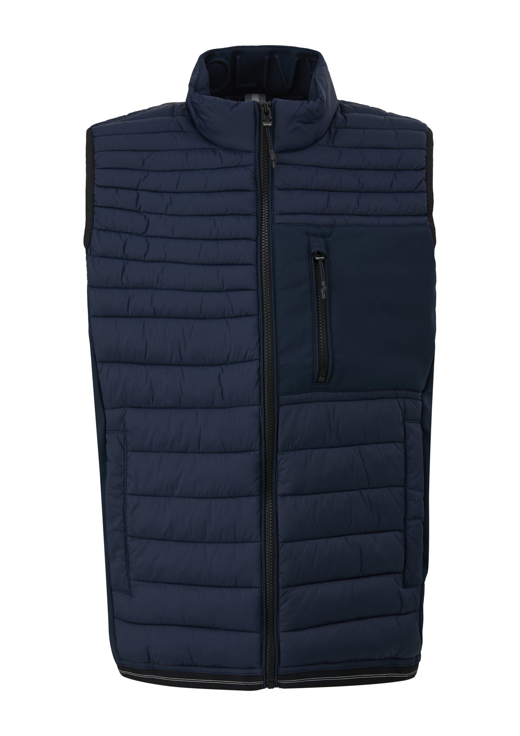 S.Oliver Outdoor Weste – Mit Kapuze, Stehkragen & Reißverschluss | Regular Fit, ärmellos | Praktische Taschen, Für Herren