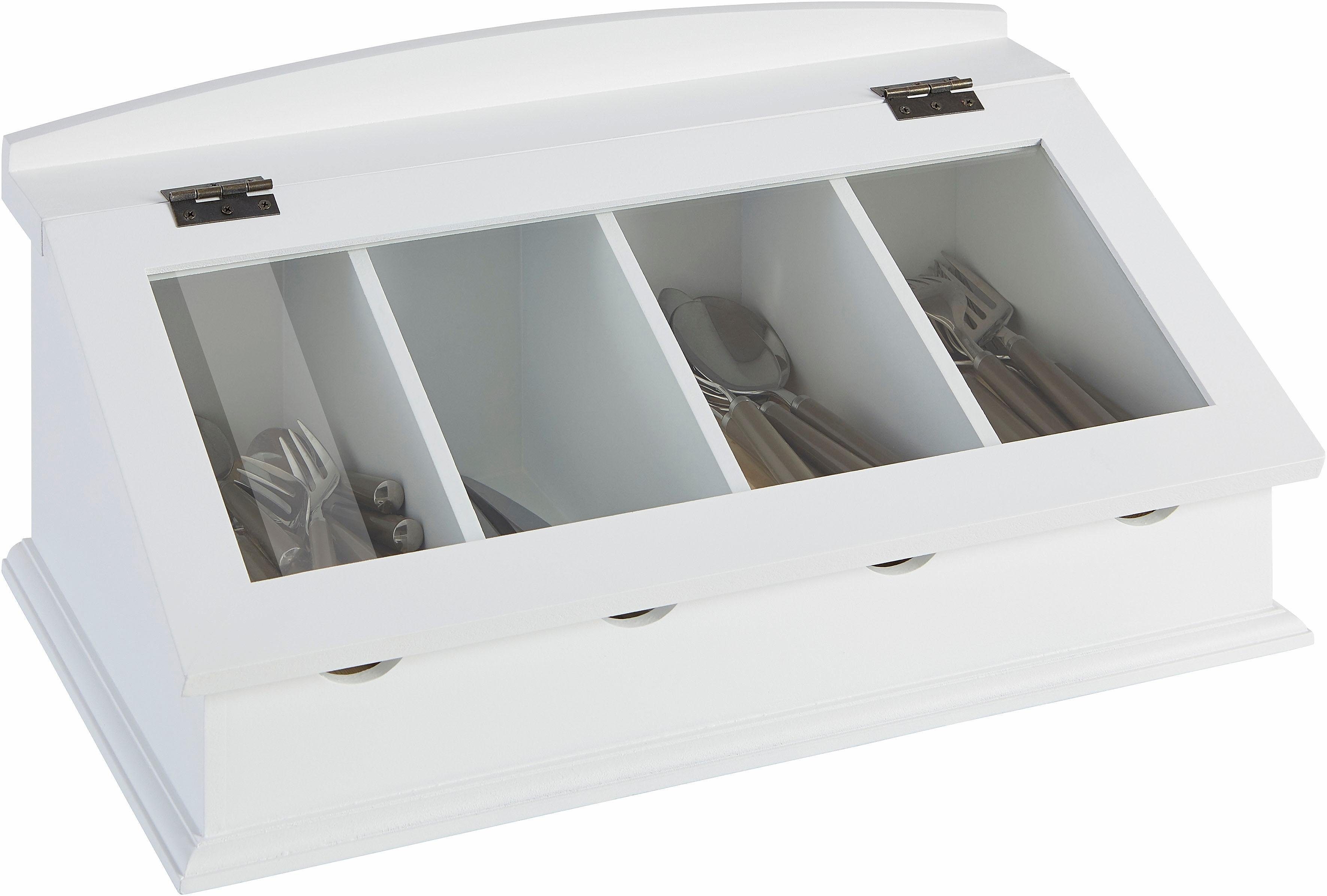 Home affaire Aufbewahrungsbox, Besteckkasten mit Glasdeckel online