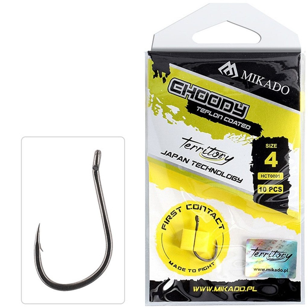 Karpfenhaken Haken 10St. TERRITORY - CHOODY - TEFLON BESCHICHTET Gr.2,4,6,8 Rigs