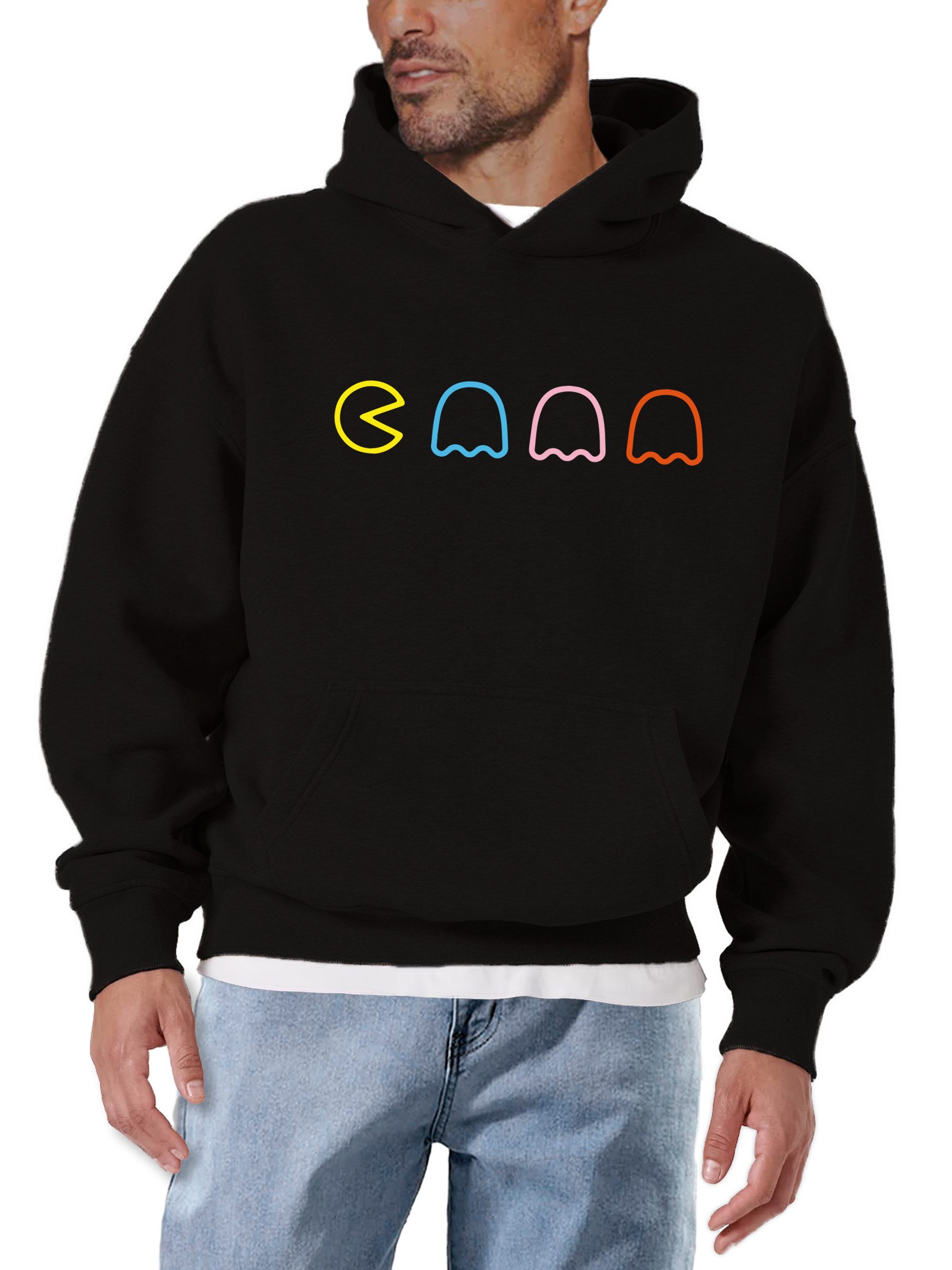MAKAYA Kapuzenpullover Herren Vintage Gamer Motiv Nerd Gescheke Sweatshirt Pulli Hoodie Man