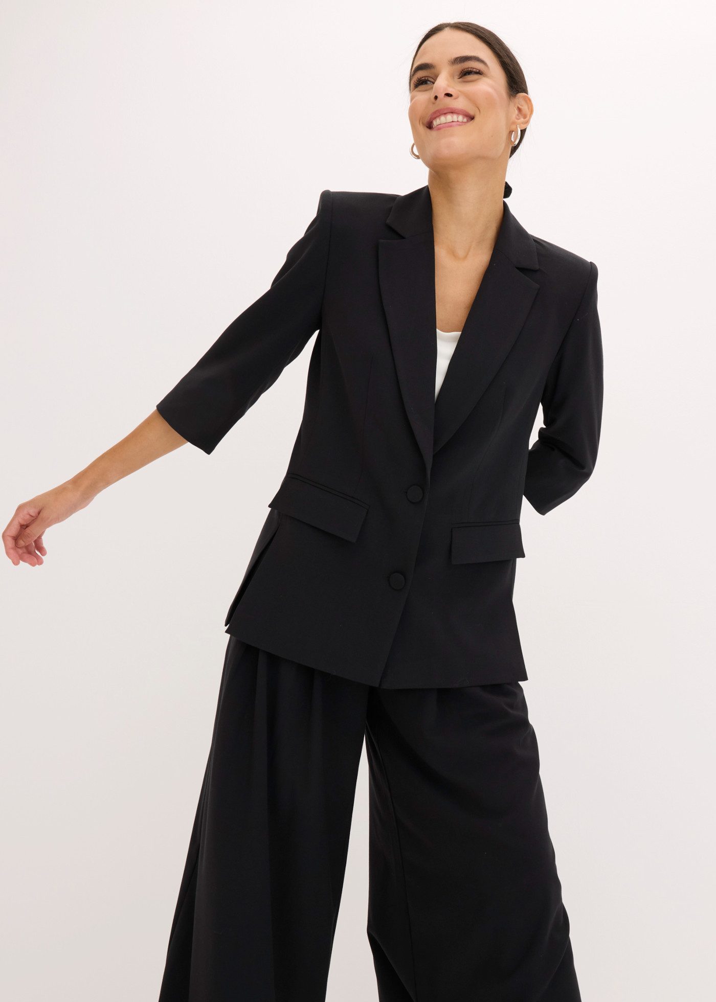 bonprix Jackenblazer mit Reverskragen, Loose Fit Passform