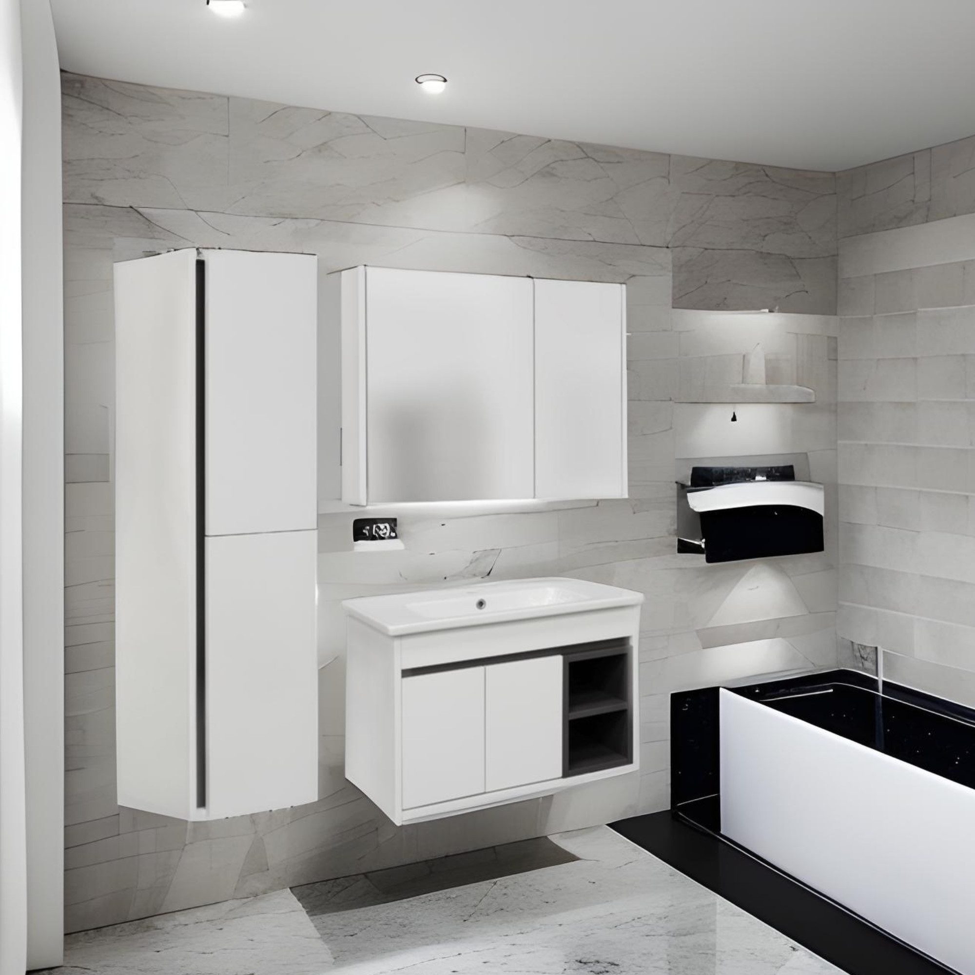 Burmas Badmöbel-Set (Komplett-Set, 4-St), inkl. Keramik Waschbecken, vormon günstig online kaufen