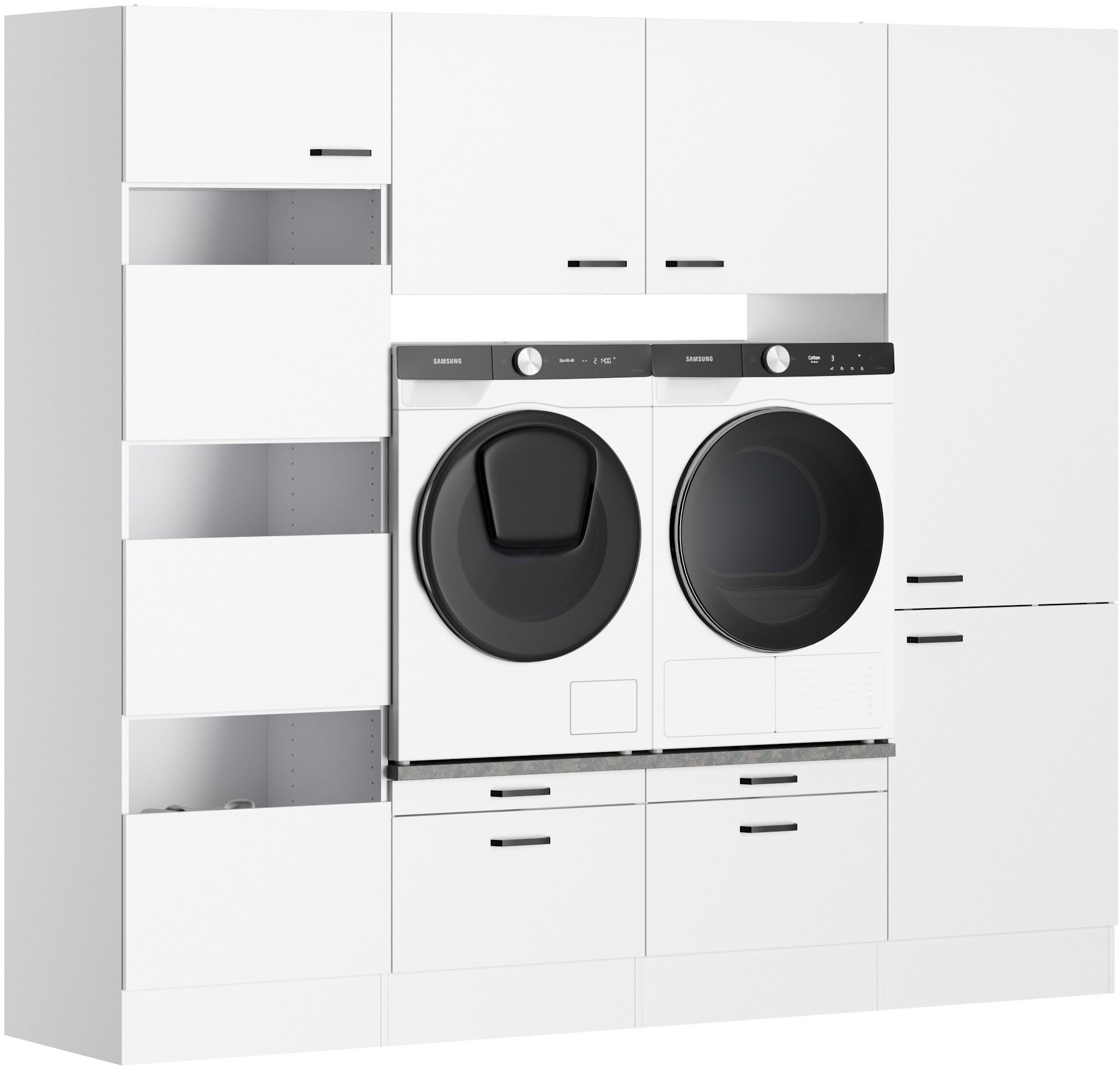 OPTIFIT Mehrzweckschrank-Set OPTImulti, Breite 240 cm, Waschmaschinenunterschrank, Schrankinnenausstattung