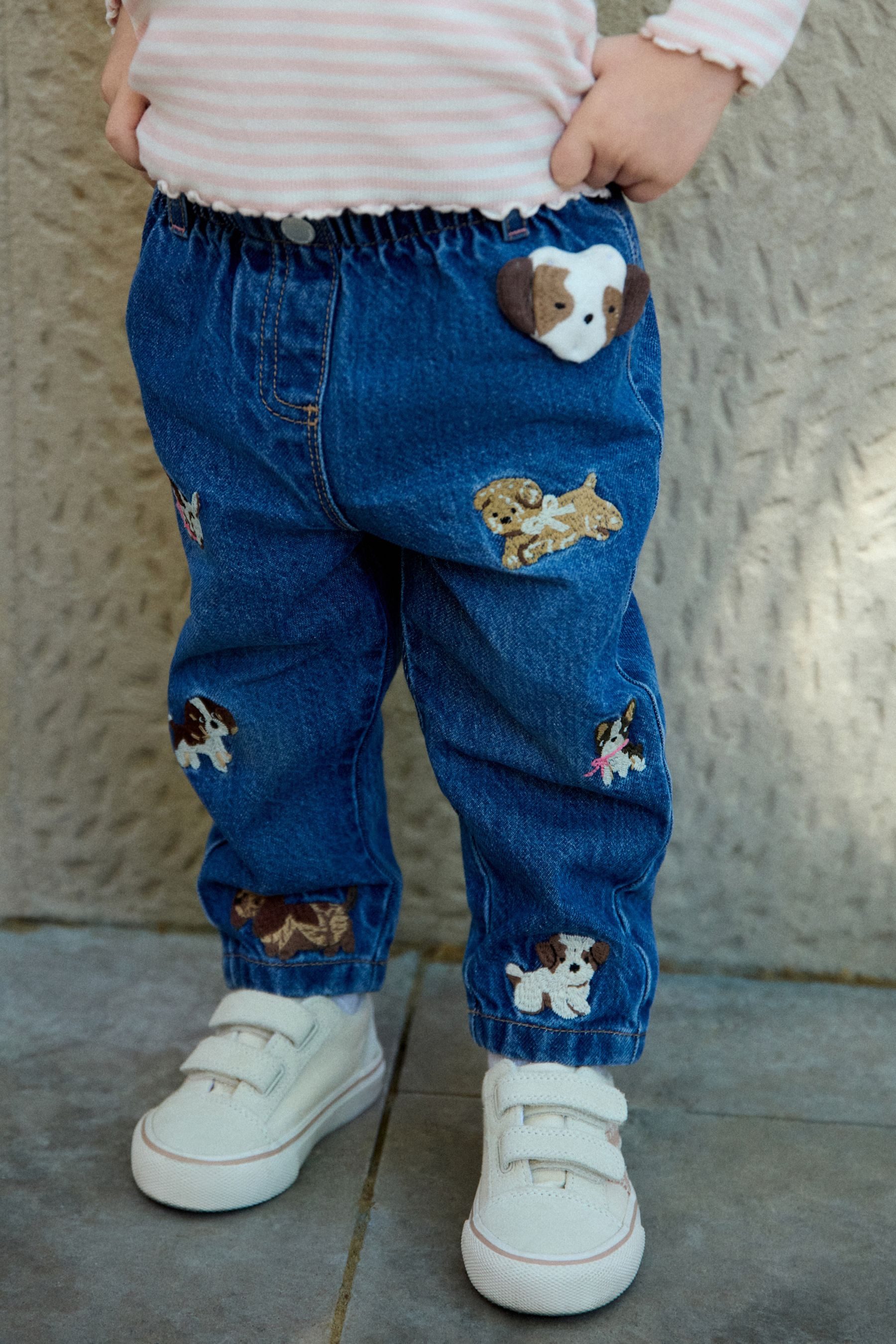 Next Mom-Jeans Mom-Jeans mit Stickerei (1-tlg)
