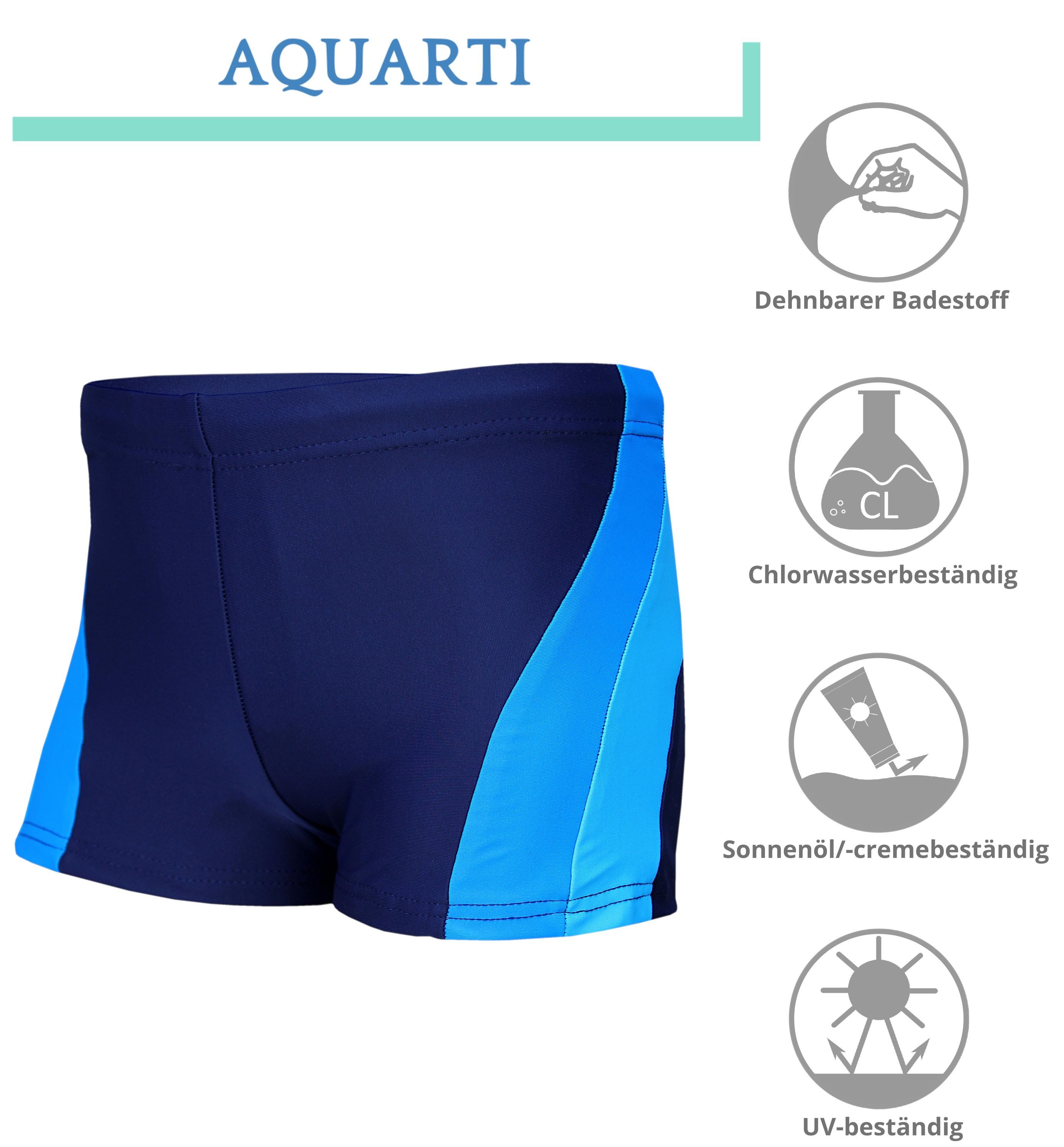 Aquarti Badeshorts Aquarti Jungen Badehose Schwimmhose Seitliche Paspel Kinder Badeshorts