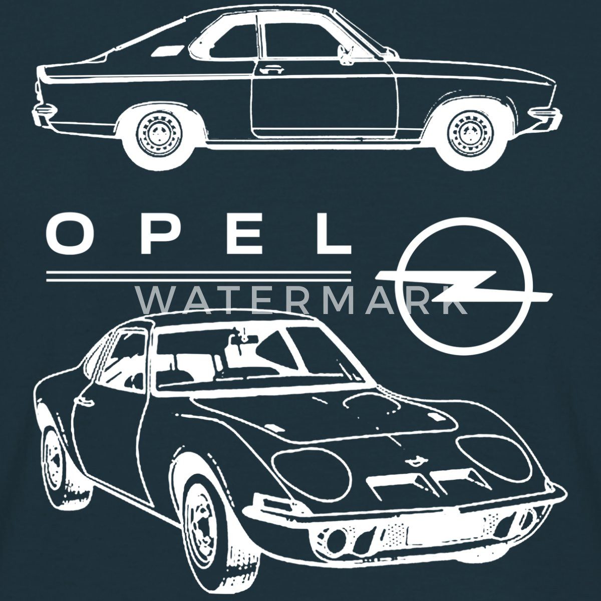 Spreadshirt T-Shirt Opel Manta Und Opel GT Design Mit Logo Männer T-Shirt (1-tlg)