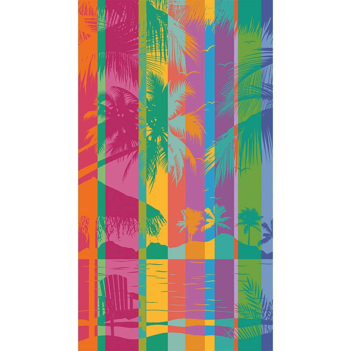 Garnier Thiebaut Strandtuch Strandtuch Palmito Pop 100x180 cm, jacquard-gewebt (1-St), jacquard-gewebt