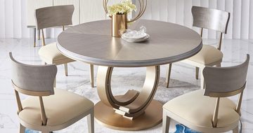 JVmoebel Essgruppe, Design Rund Tisch 4x Stühle Ess Zimmer Sitz Garnitur Holz 5tlg. Set