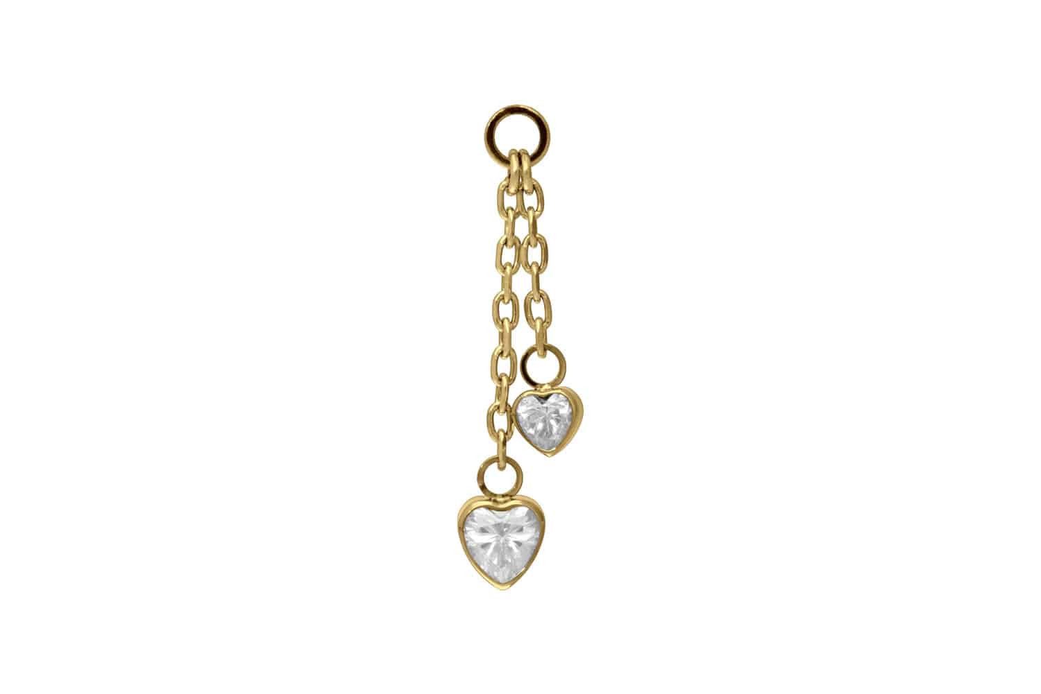 PIERCINGLINE Piercing-Set Titan Anhänger für Clicker 2 KRISTALLHERZEN (Piercing-Anhänger, 1-tlg)