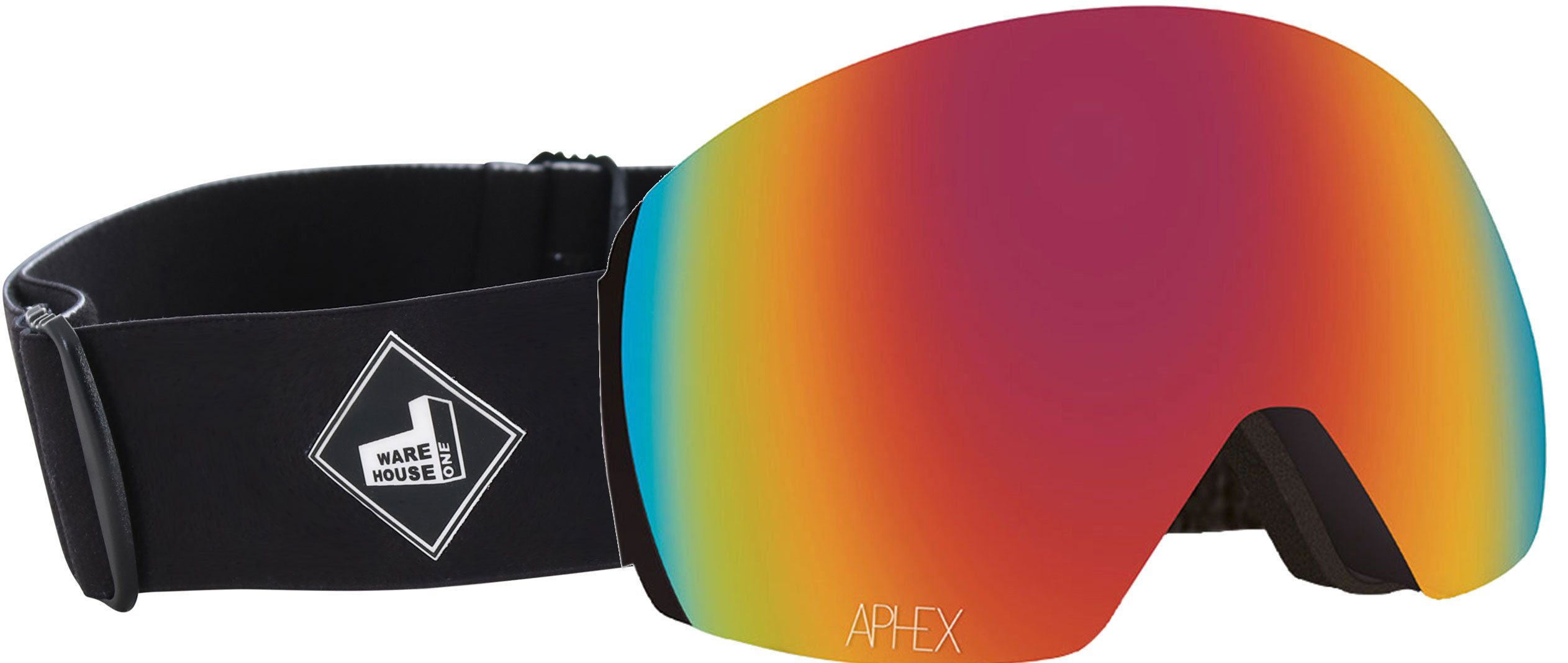 black Snowboardbrille APHEX + EDITION STYX Aphex THE ONE Glas Magnet Schneebrille red strap