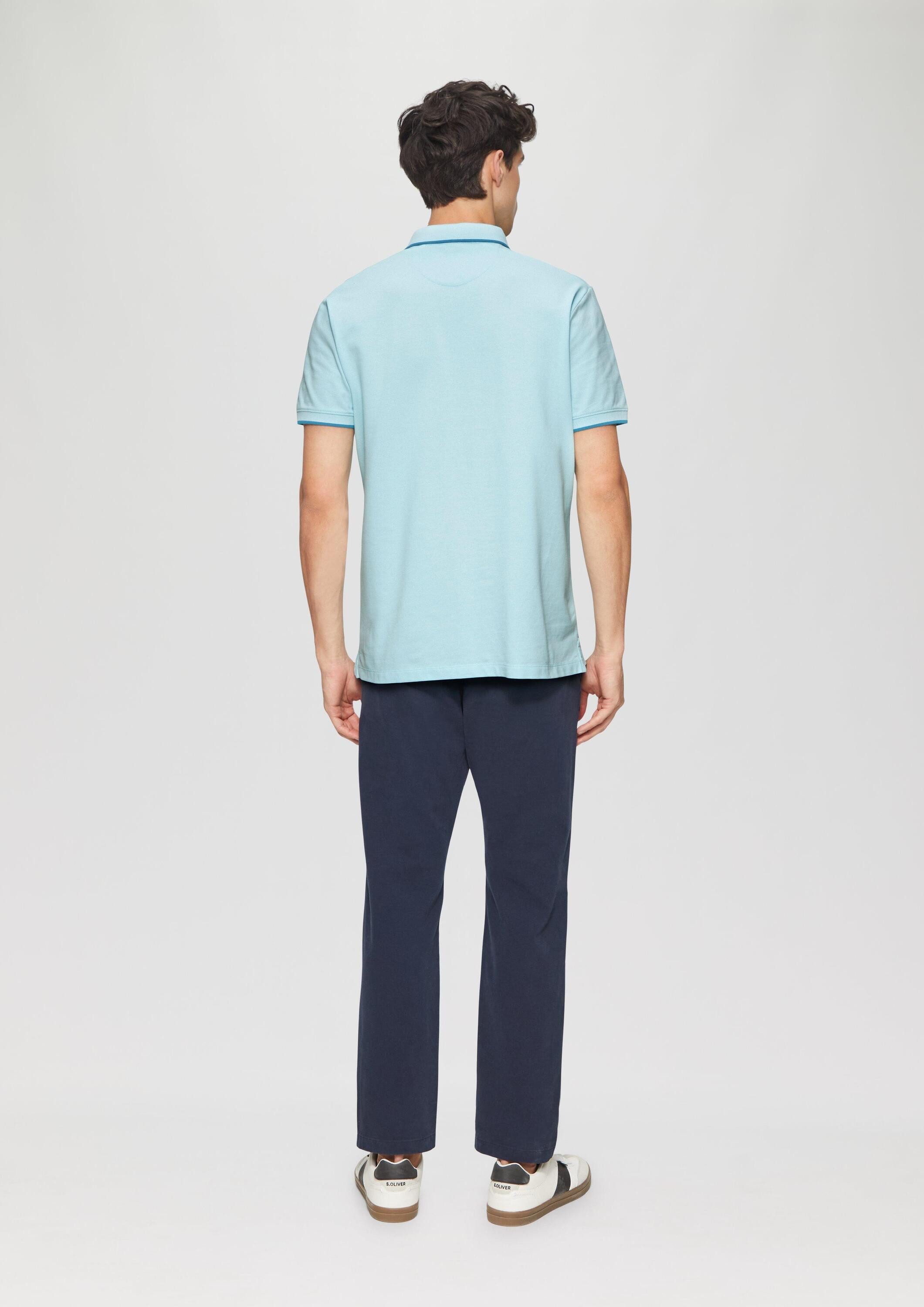 s.Oliver Kurzarmshirt Polo-Shirt Sportives Piqué-Poloshirt mit Kontrast-Details