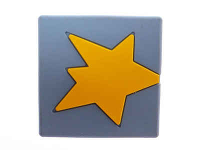 SO-TECH® Möbelknopf Kindermöbelknopf Quadrat mit Stern aus Gummi, Knopf Knauf für Kinderzimmer incl. Schraube