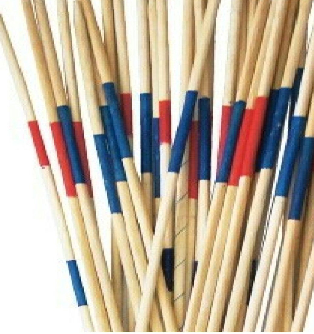 Koopman Spielzeug-Gartenset Mikado XXL Gartenspiel 90 cm Holzspiel Bunt, (Mikadoset, 1-tlg., Packung), Kinderspiel, Outdoor, XXL-Größe, 31-teilig