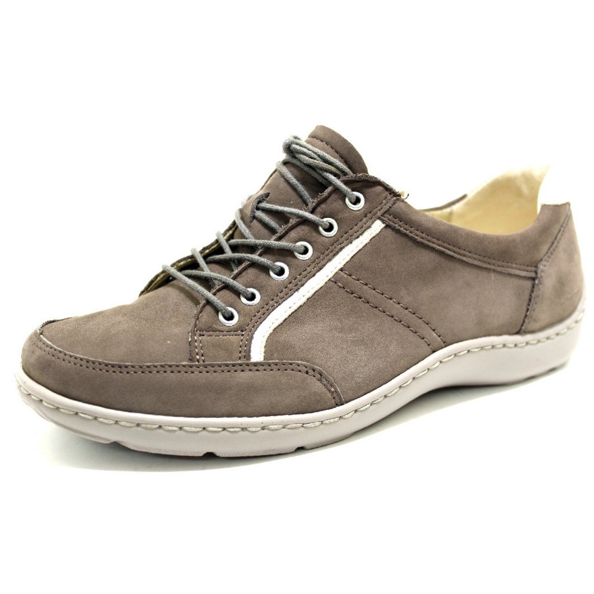 Komfort Schnürer für Damen in graubianco Schnürschuh