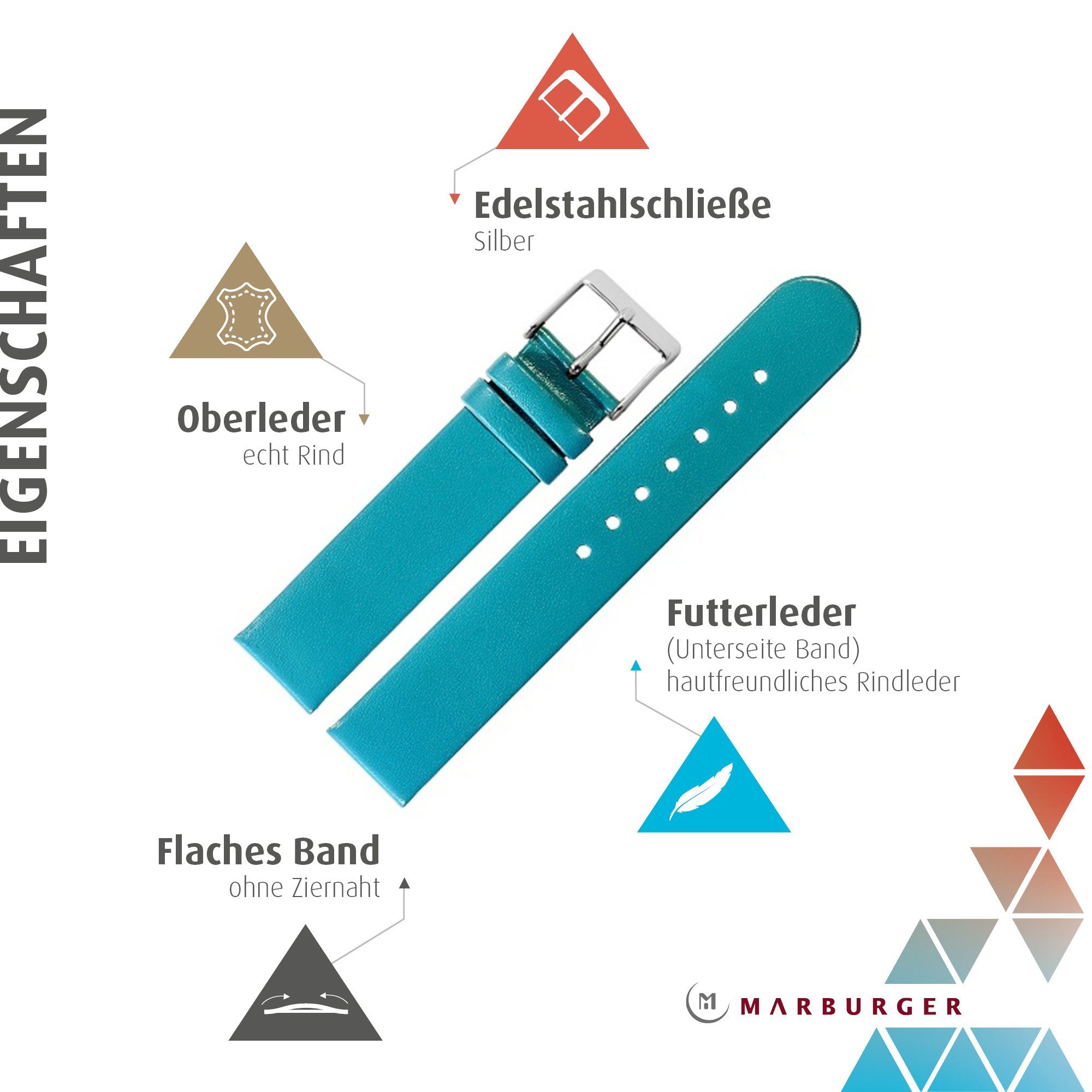MARBURGER Uhrenarmband 14mm Leder günstig online kaufen