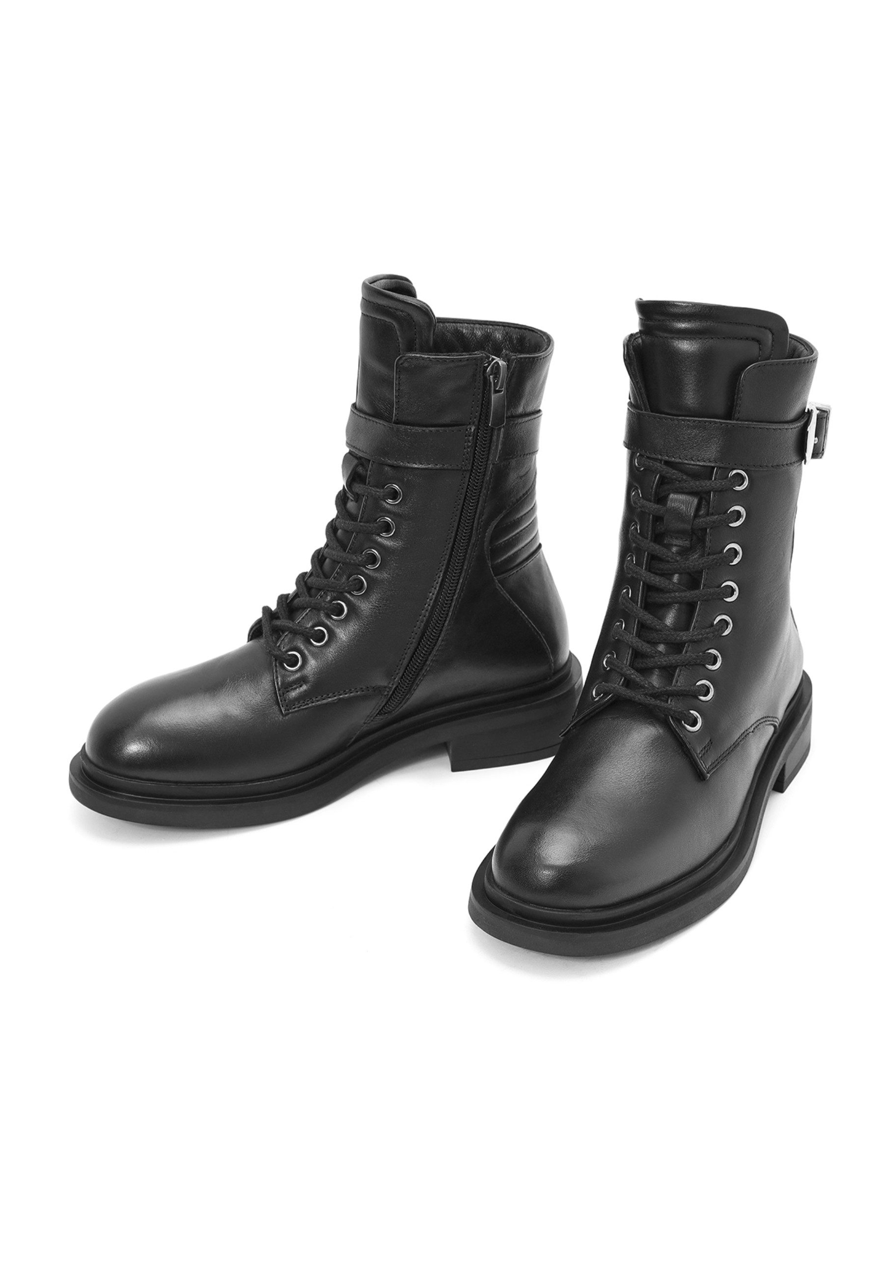 Derimod Stiefeletten aus Leder Ankleboots Reißverschluss, Textilfutter, Thermosohle, Absatz 2 cm
