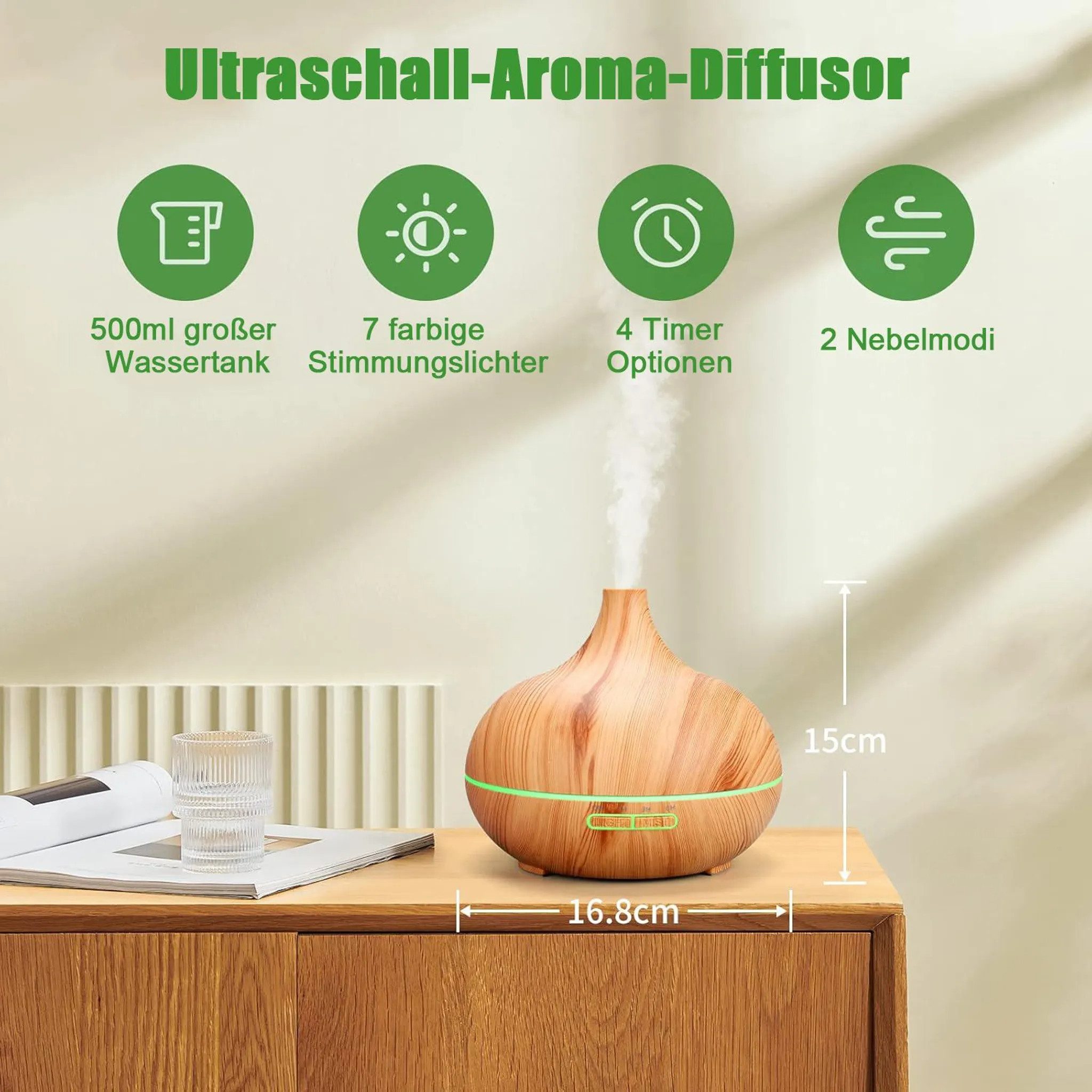 Athlix Diffuser Luftbefeuchter Diffusor für ätherische Öle Ultraschall Arom günstig online kaufen
