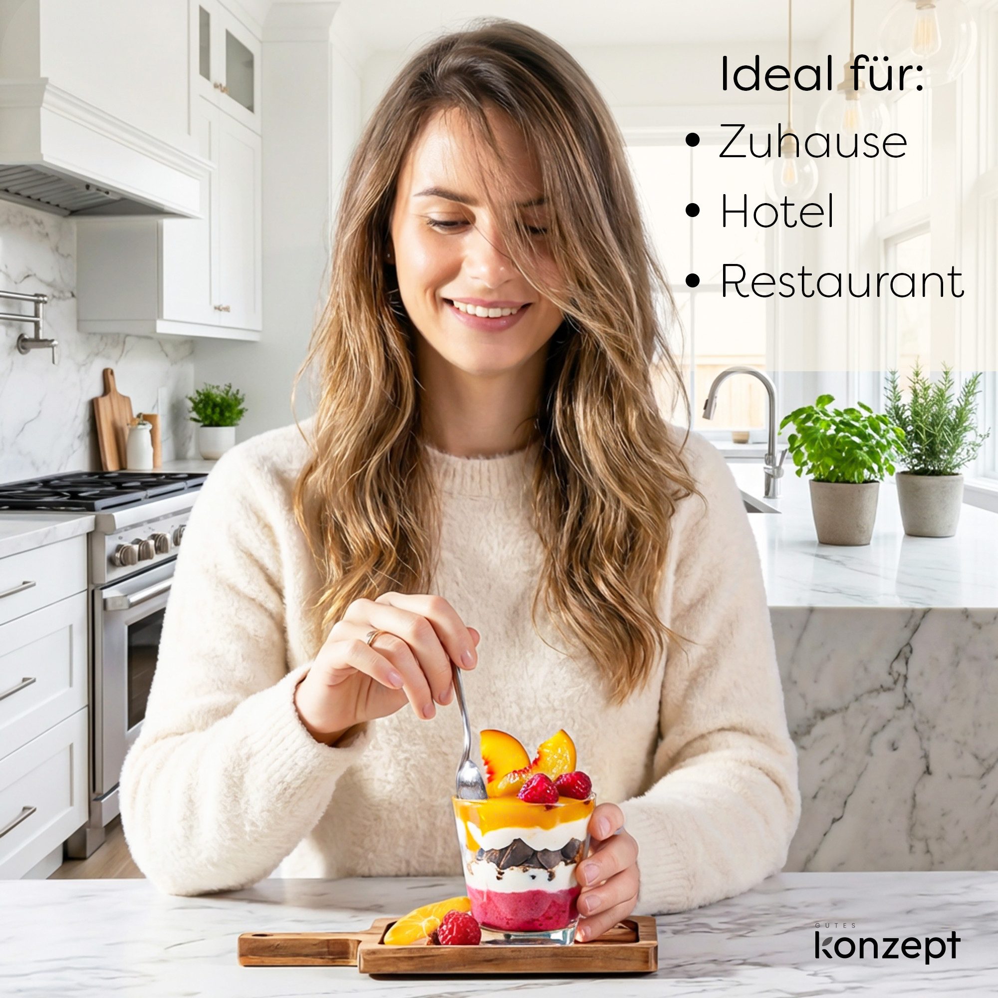 KONZEPT Dessertschale Set 200 ml – Trapezförmiges Design mit dickem Boden, (12-tlg), ideal für Tiramisu, Cheesecake & Panna Cotta, Spülmaschinenfest – Bild 5 von 5