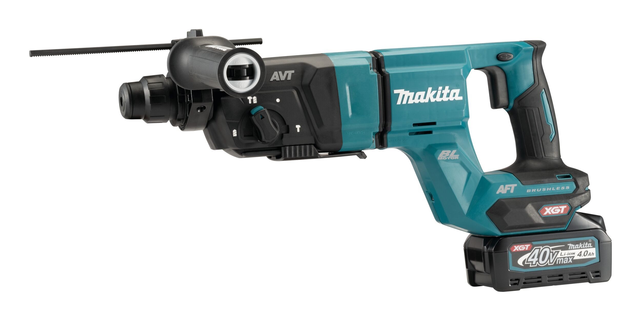 Makita Akku-Kombibohrhammer, 40 V, max. 980 U/min, Kombihammer XGT, HR007GM201, 40V, 28 mm, SDS-PLUS, 2 x 4 Ah Li-Ion
