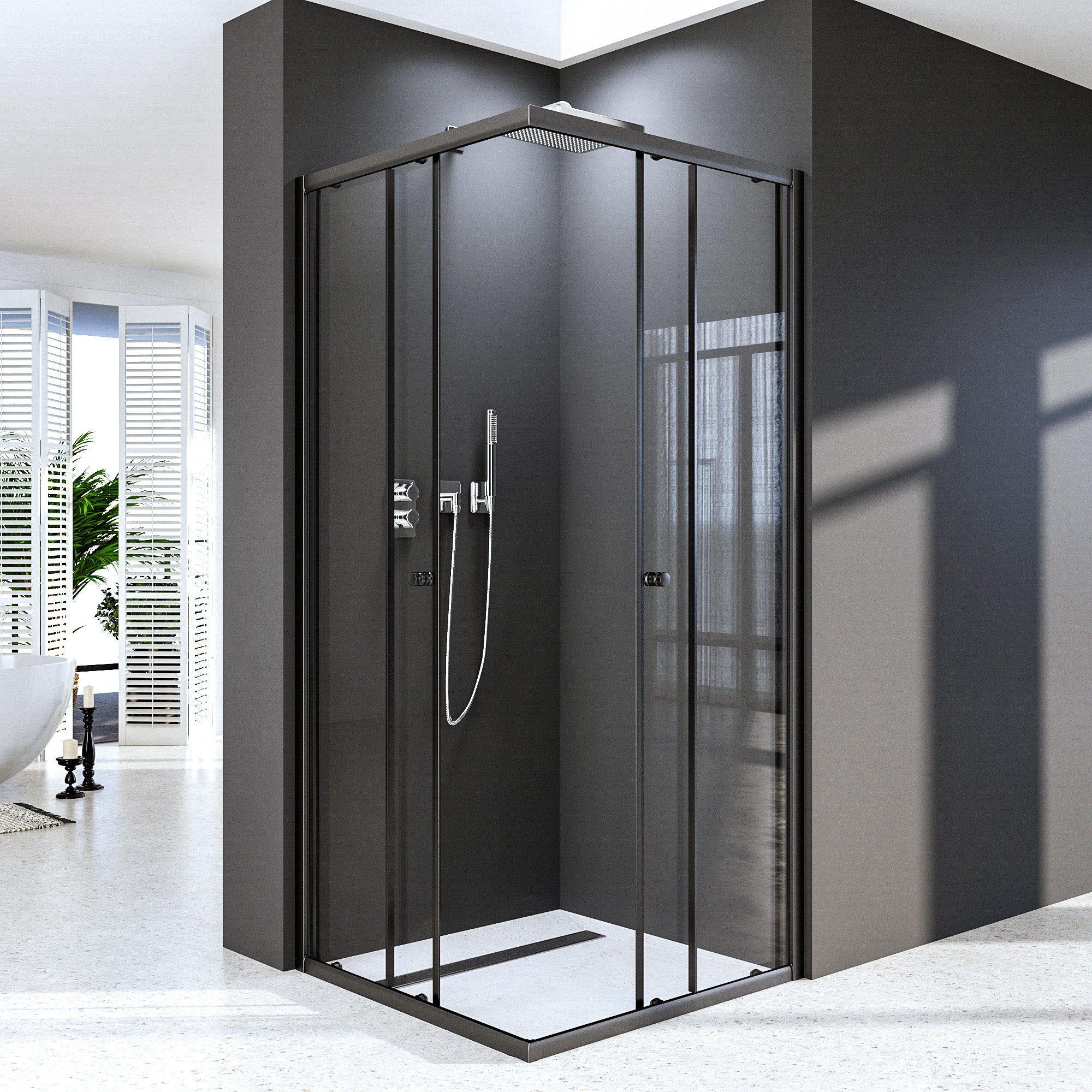 Boromal Eckdusche Duschkabine 80x80 Schiebetür Eckeinstieg günstig online kaufen