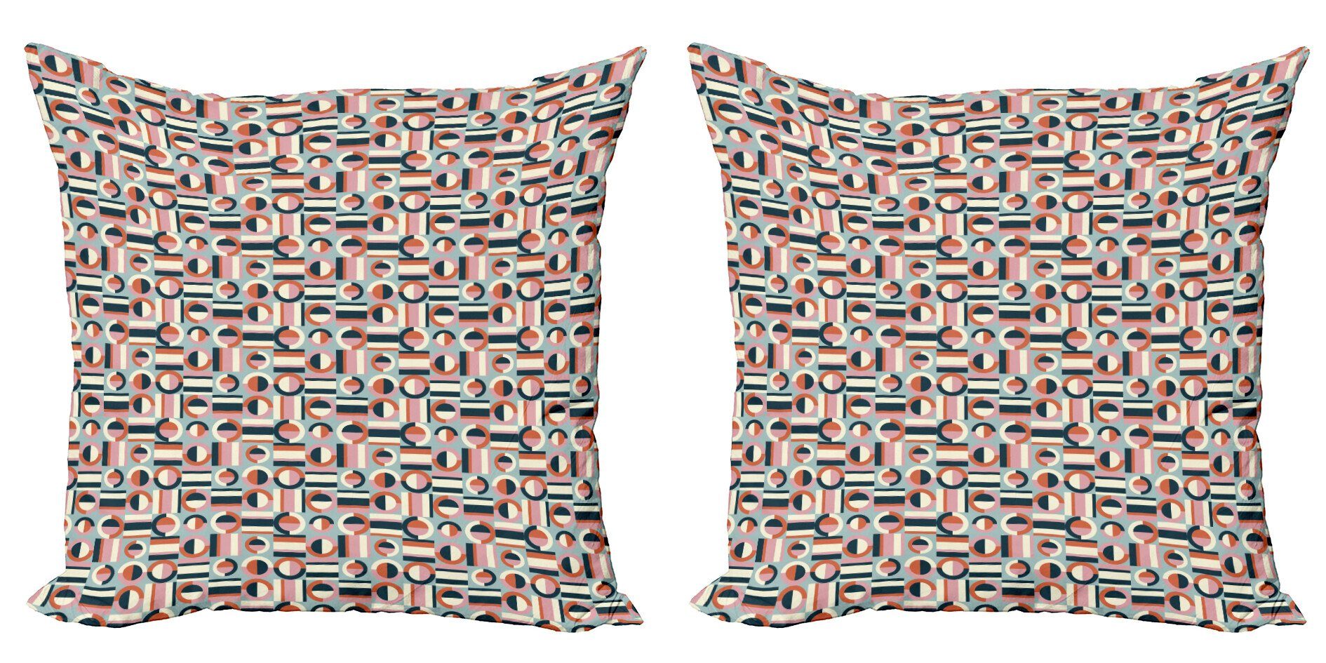 Digitaldruck, Kissenbezüge Abakuhaus Kreis-Muster Square Halbiert Modern und Accent Stück), (2 Doppelseitiger