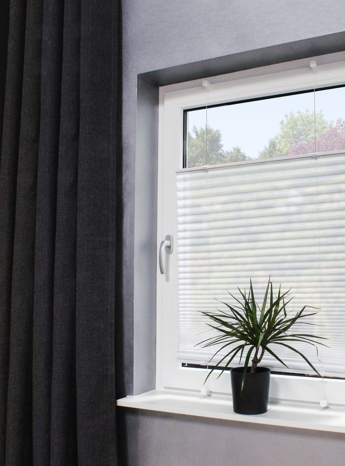 mydeco Plissee PROMO, Plissee, Weiß, B 70 x H 130 cm, blickdicht, ohne Bohren, Klemmfix