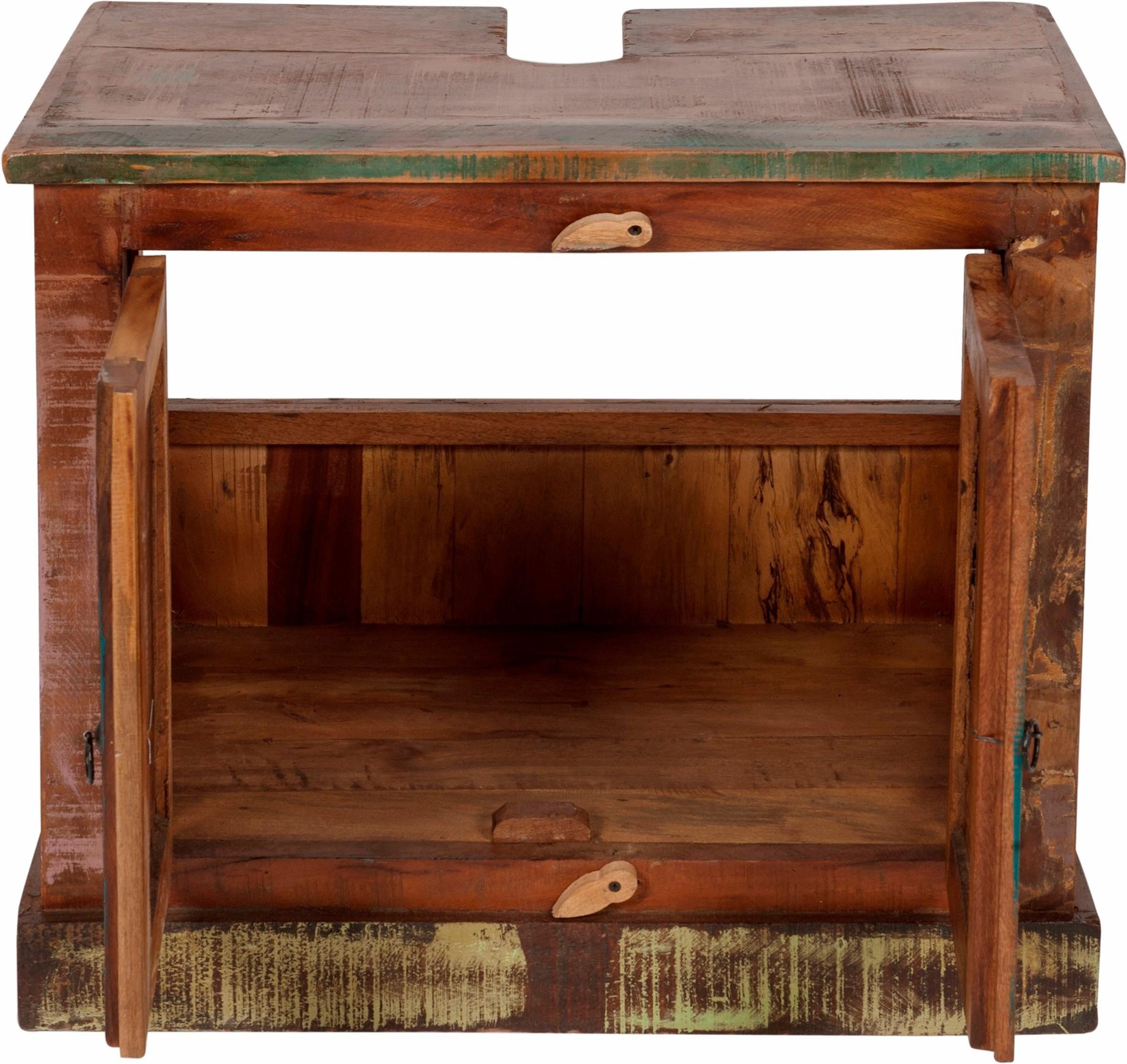 SIT Waschbeckenunterschrank Riverboat aus recyceltem Altholz, Shabby Chic, Vintage