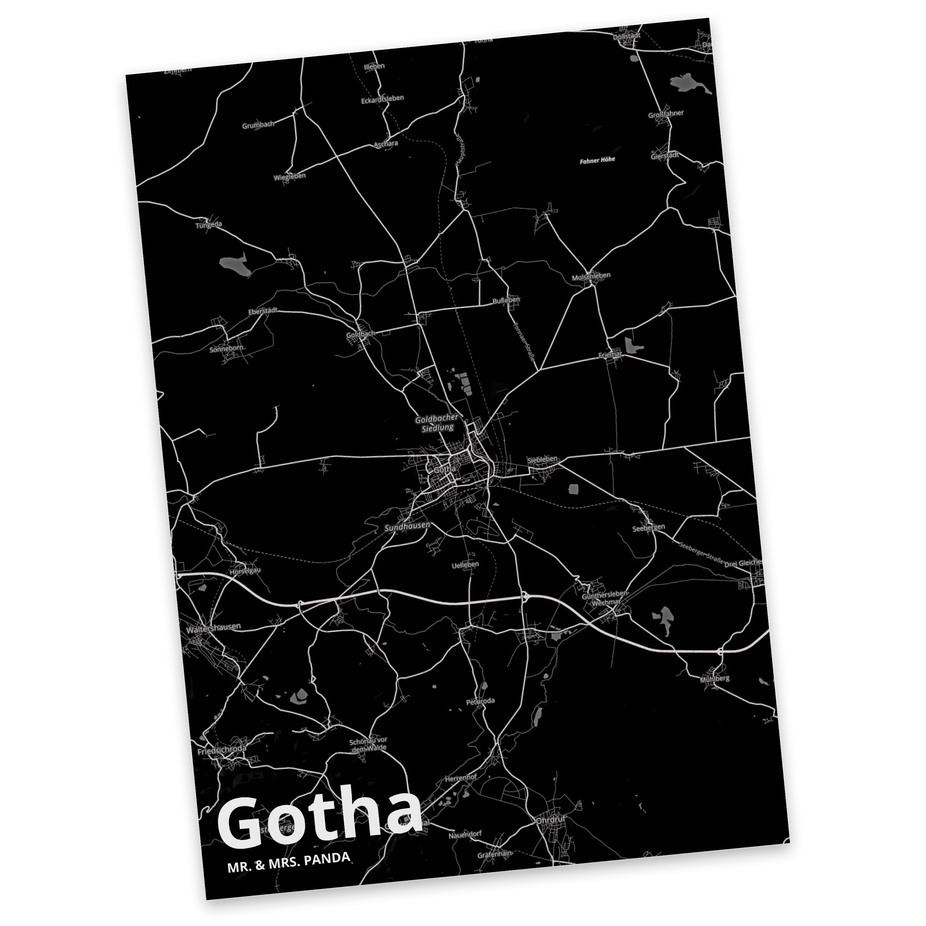 Mr. & Mrs. Panda Postkarte Gotha - Geschenk, Dankeskarte, Einladung, Städte, Stadt, Dorf, Einlad | Grußkarten