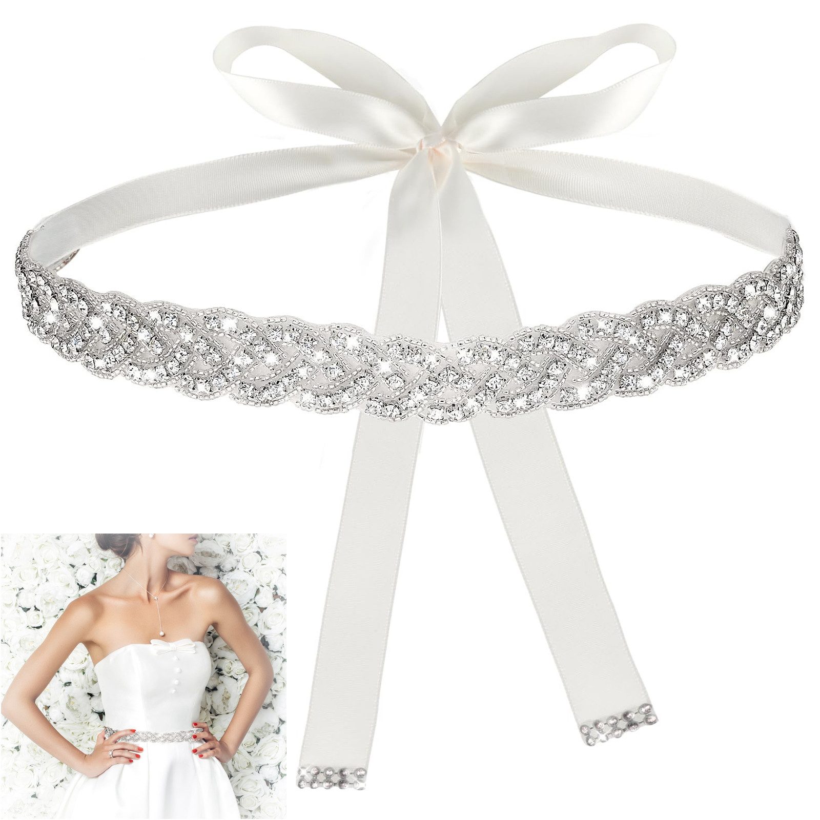 MOPUEA Gürtelriemen Gürtel Hochzeitskleid Strass Zarte Kette Taille Kette Schärpe (1-St) Strass-Hochzeitsschärpe – Eleganz und Glamour für Ihren großen Tag