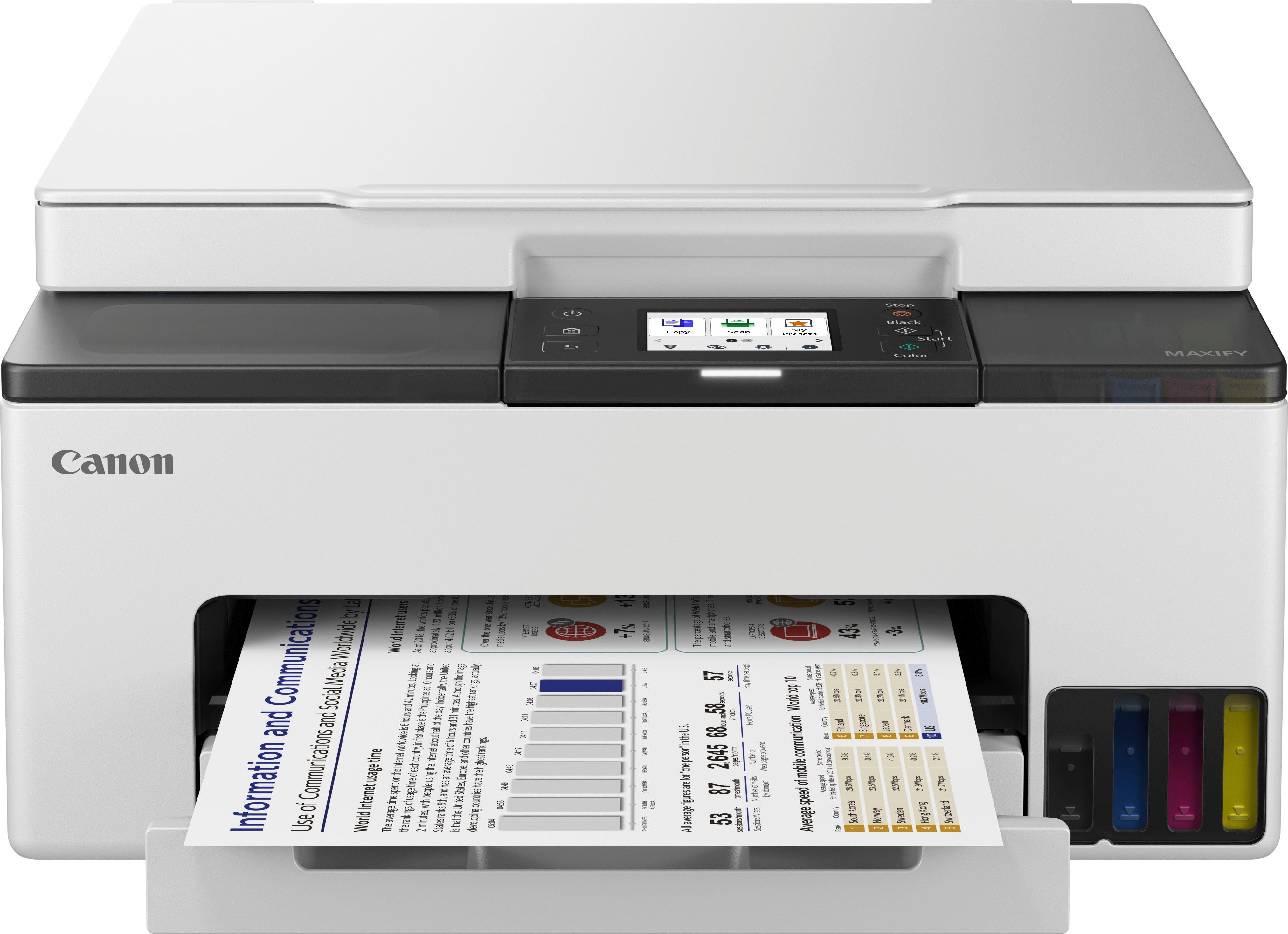 Canon MAXIFY GX1050 Multifunktionsdrucker, (WLAN (Wi-Fi), Wi-Fi Direct, 3in1 Tintenstrahl-Multifunktionsgerät mit extrem niedrigen Druckkosten)