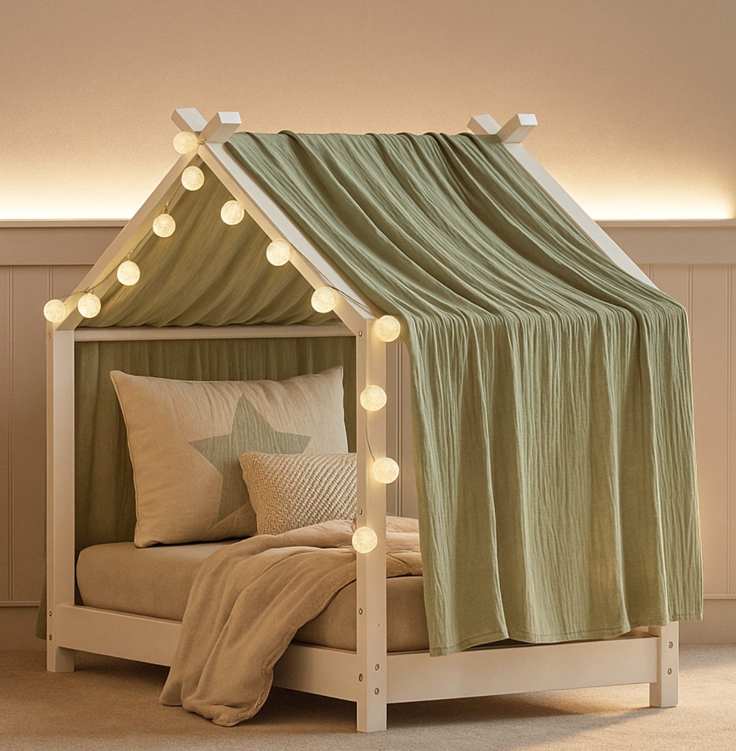 Alavya Home® Betthimmel 3 tgl. Betthimmel Moon Deko-Set 110x360 cm (Hausbet günstig online kaufen