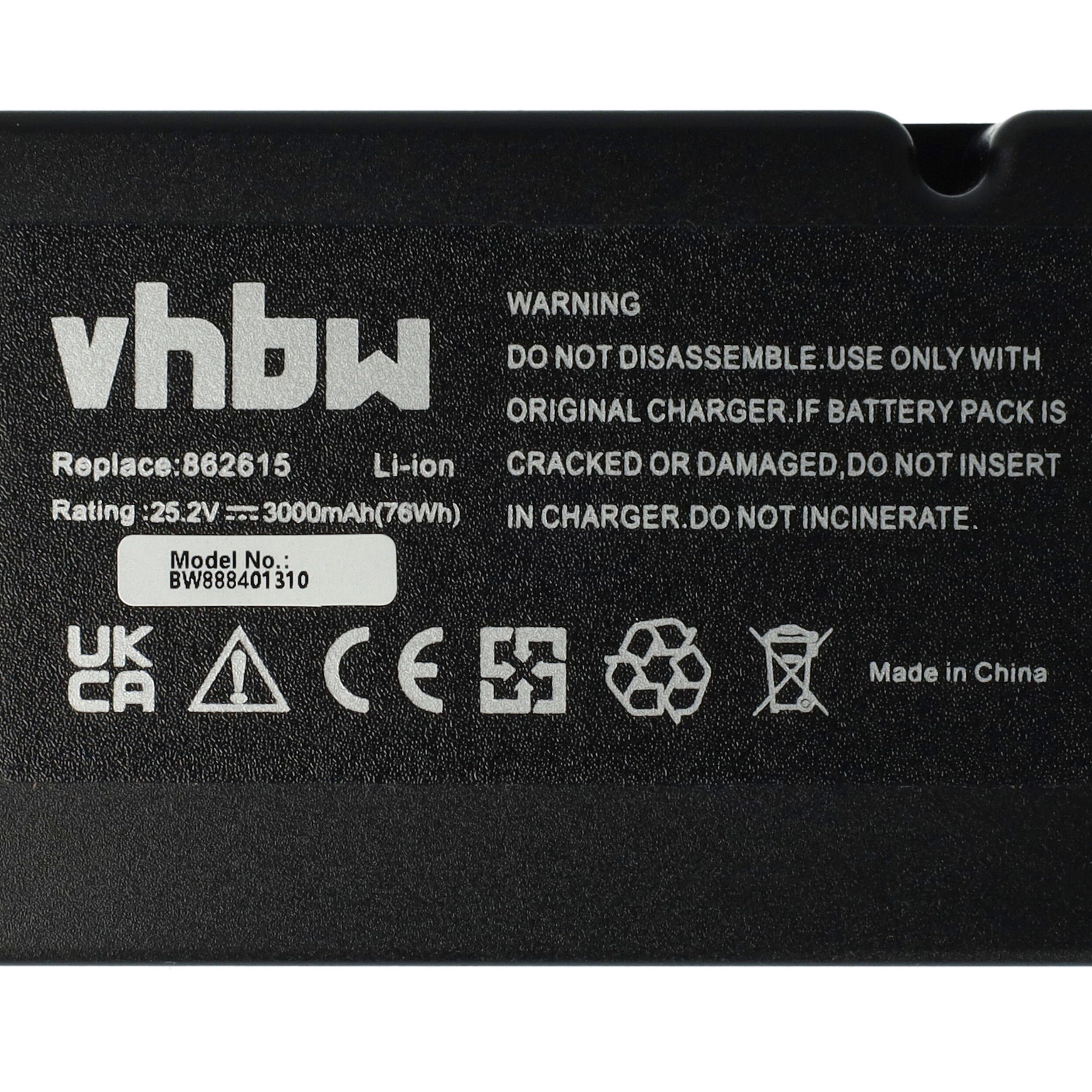 vhbw (25,2 6HD, Easymow Li-Ion Akku Easymow mit 6HD-C, Power-G 3000 kompatibel mAh V)
