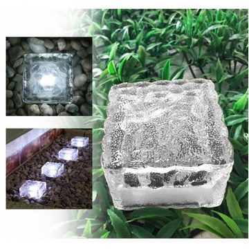 EAXUS LED Solarleuchte LED Glas Eiswürfel - Solarleuchte - transparent/weiß