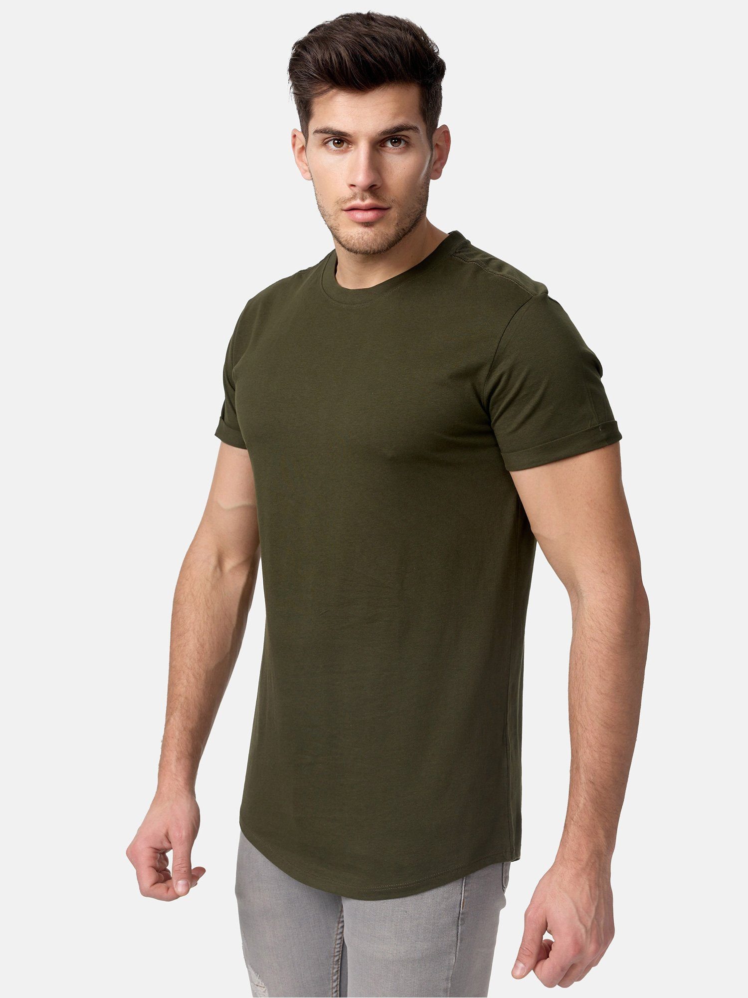 Rundhalsshirt Tazzio T-Shirt Herren E105 khaki Basic