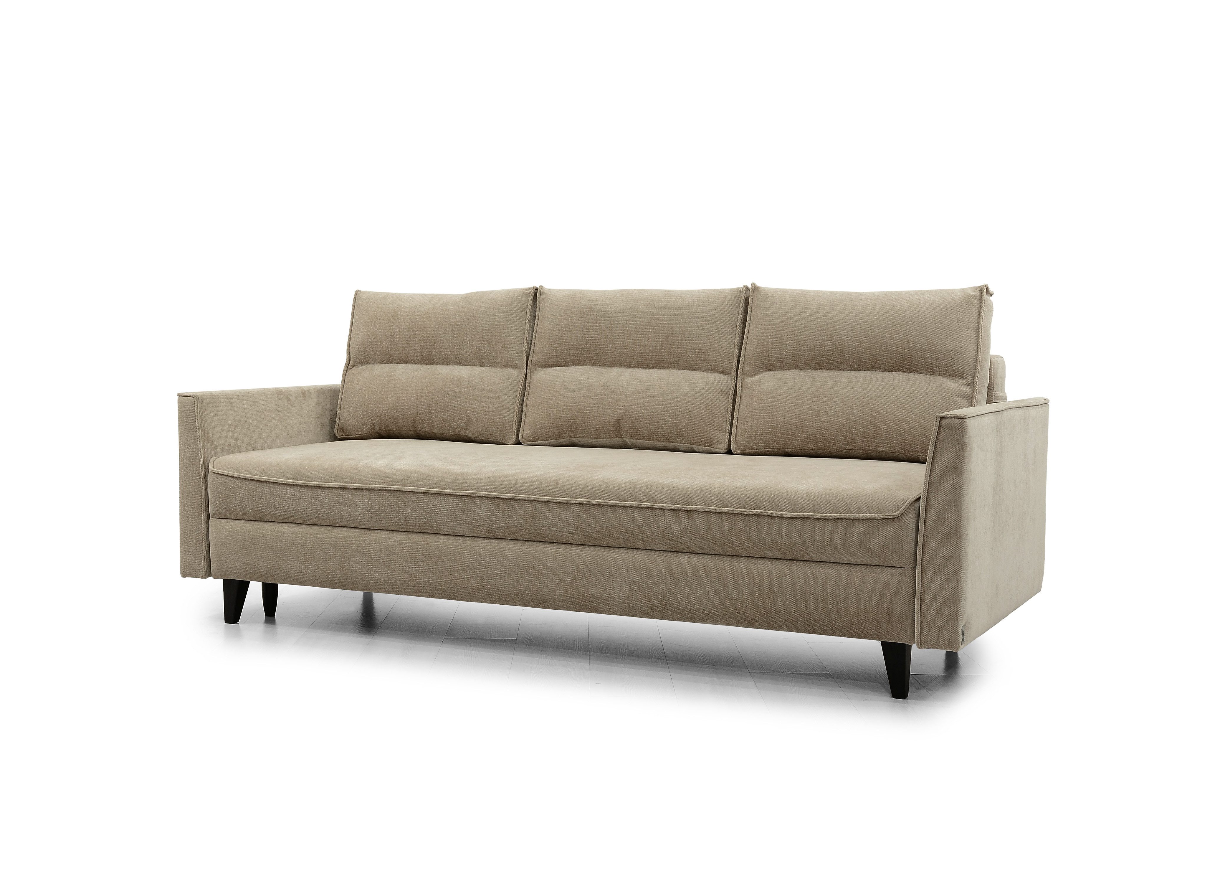 Hygger Möbelhaus Schlafsofa Loki mit Bettfunktion 145x200, Bettkasten im exklusiven Stoff Priority, Inklusive Taschenfederkern, Holzfuße aus Massivem Buchenholz., Versandkostenfrei innerhalb Deutschlands., Hergestellt in Europa.