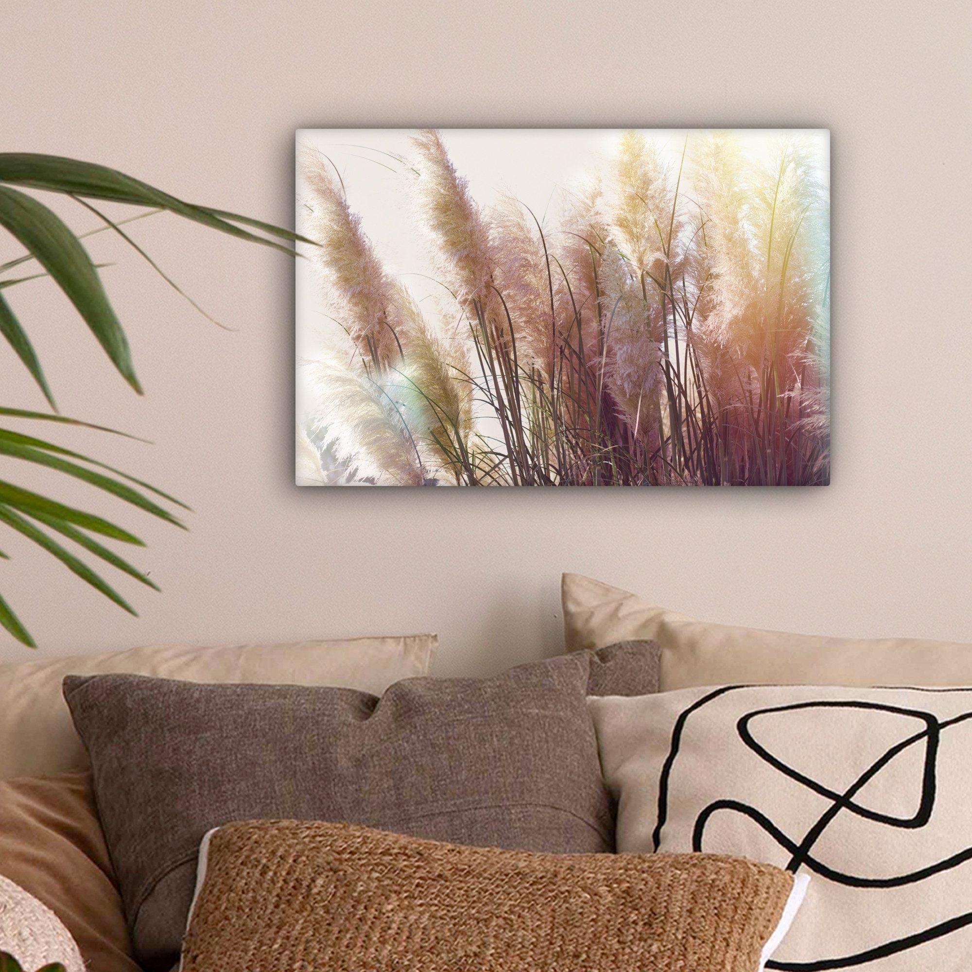 OneMillionCanvasses® Leinwandbild Stilleben - Farben - Schilf, Fotodruck (1 günstig online kaufen