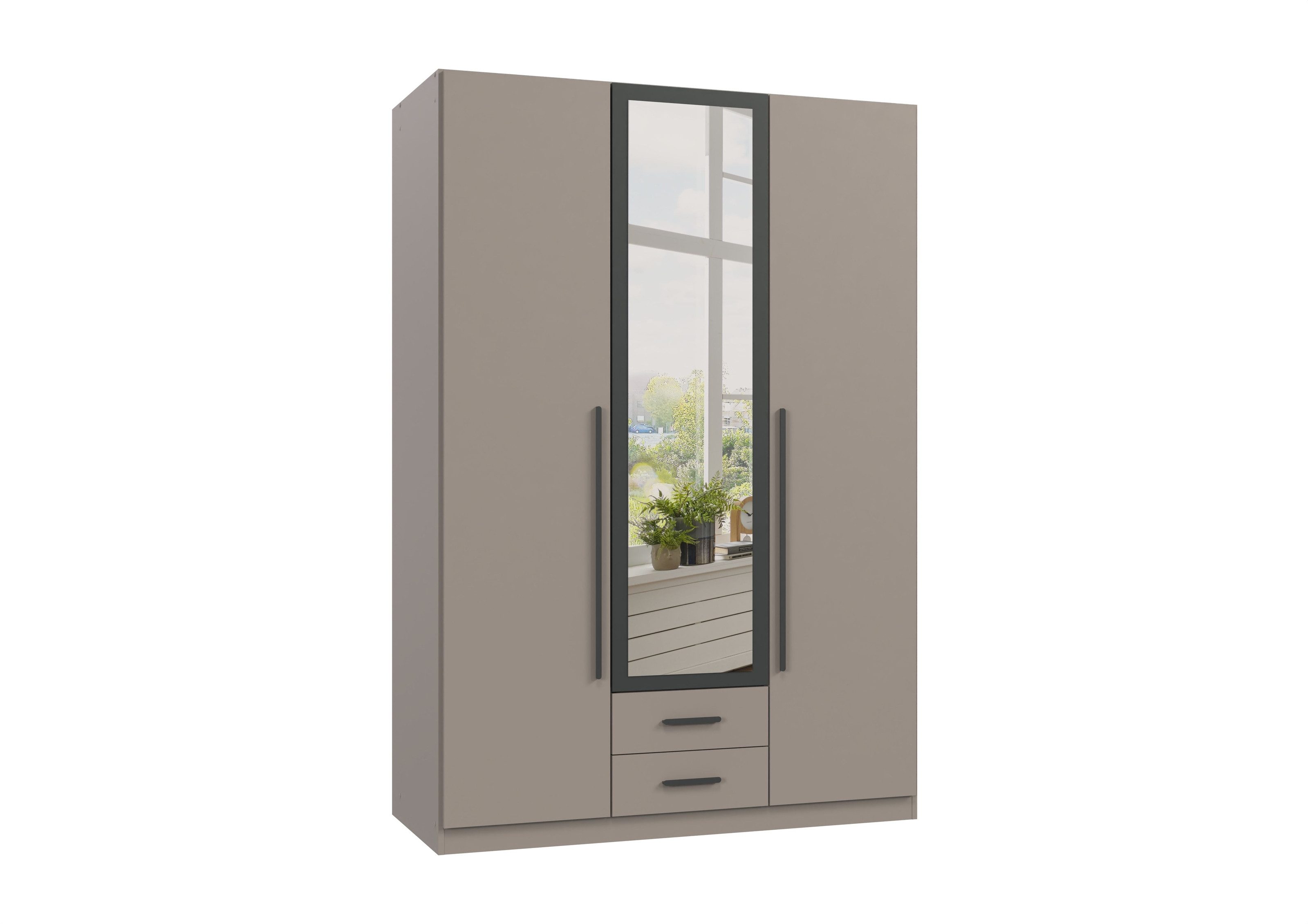 freiraum Drehtürenschrank MARBURG in SAHARAGRAU - 135x199x58cm (BxHxT)