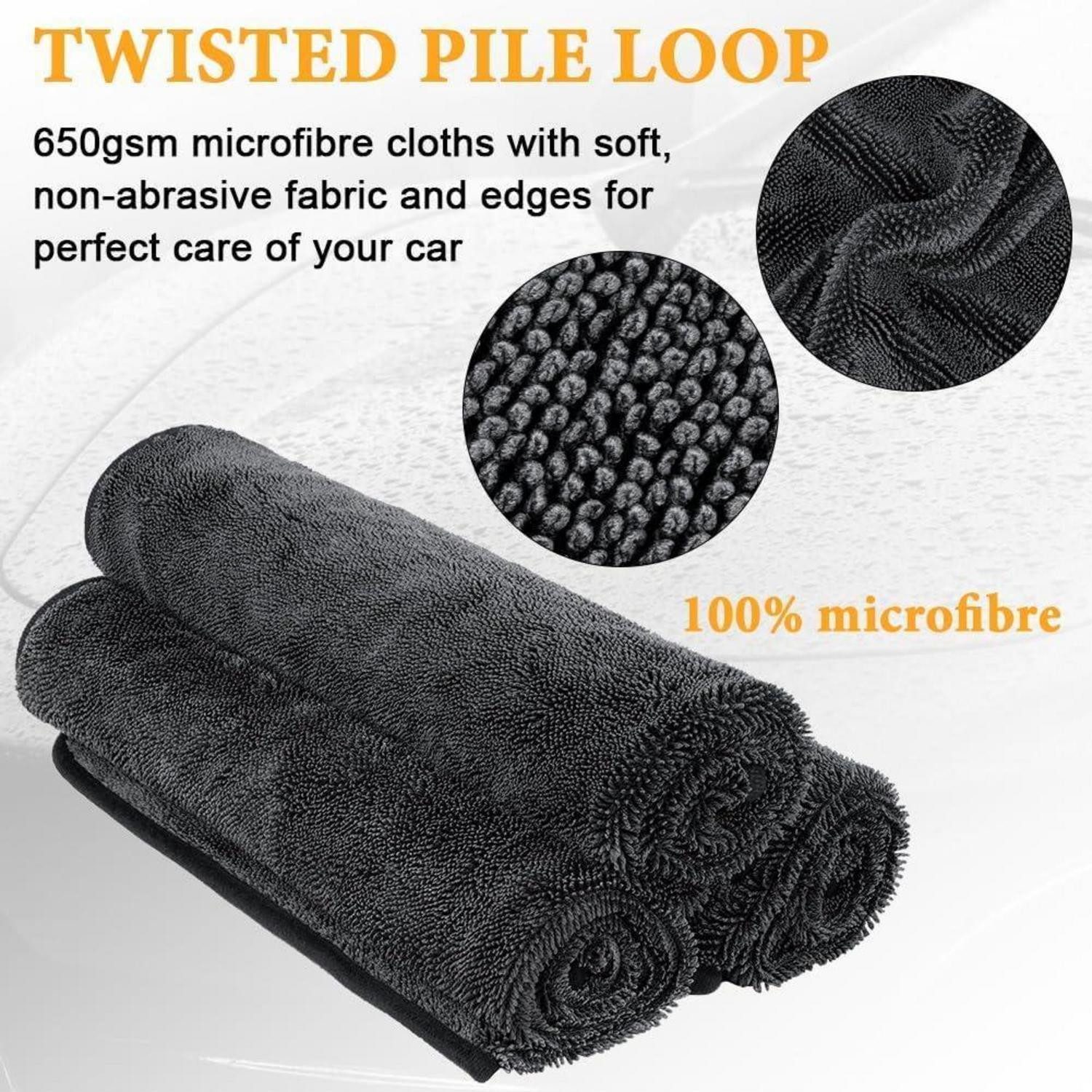 LuxusKollektion Trockentuch Mikrofaser 4er Pack schnelltrocknend 60x40 cm Auto Dusche Mikrofasertuch