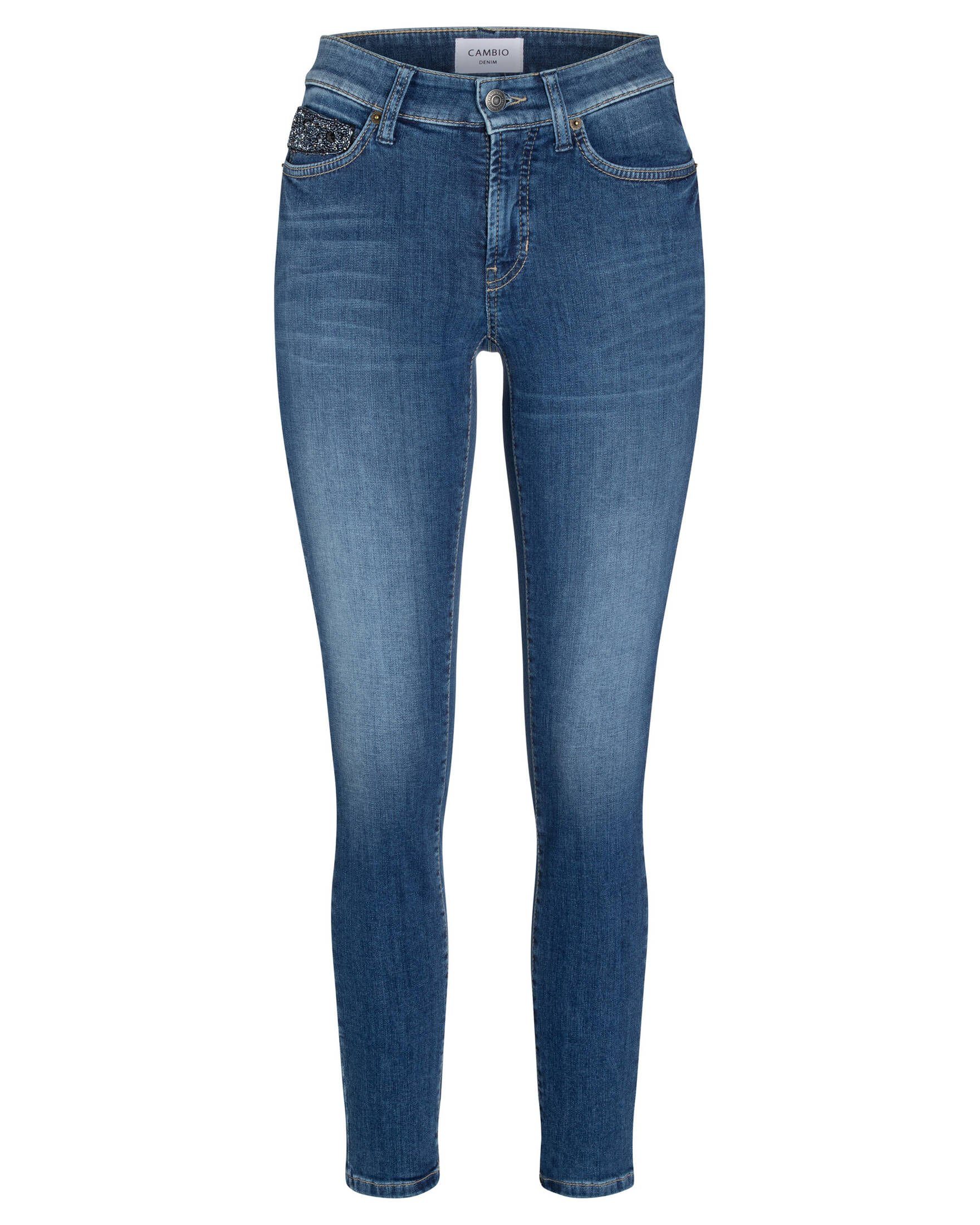 Cambio 5-Pocket-Jeans Damen Jeans PARIS ANCLE CUT verkürzt (1-tlg)