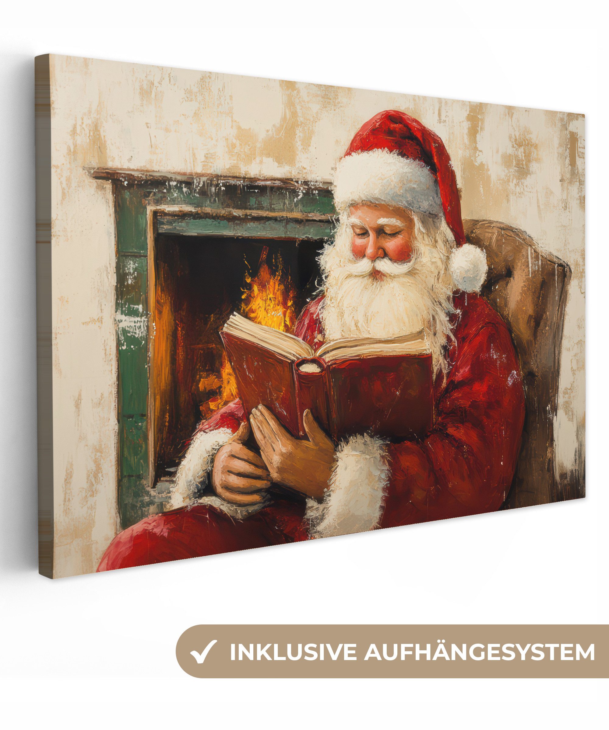OneMillionCanvasses® Leinwandbild Weihnachten - Weihnachtsmann - Winter - O günstig online kaufen